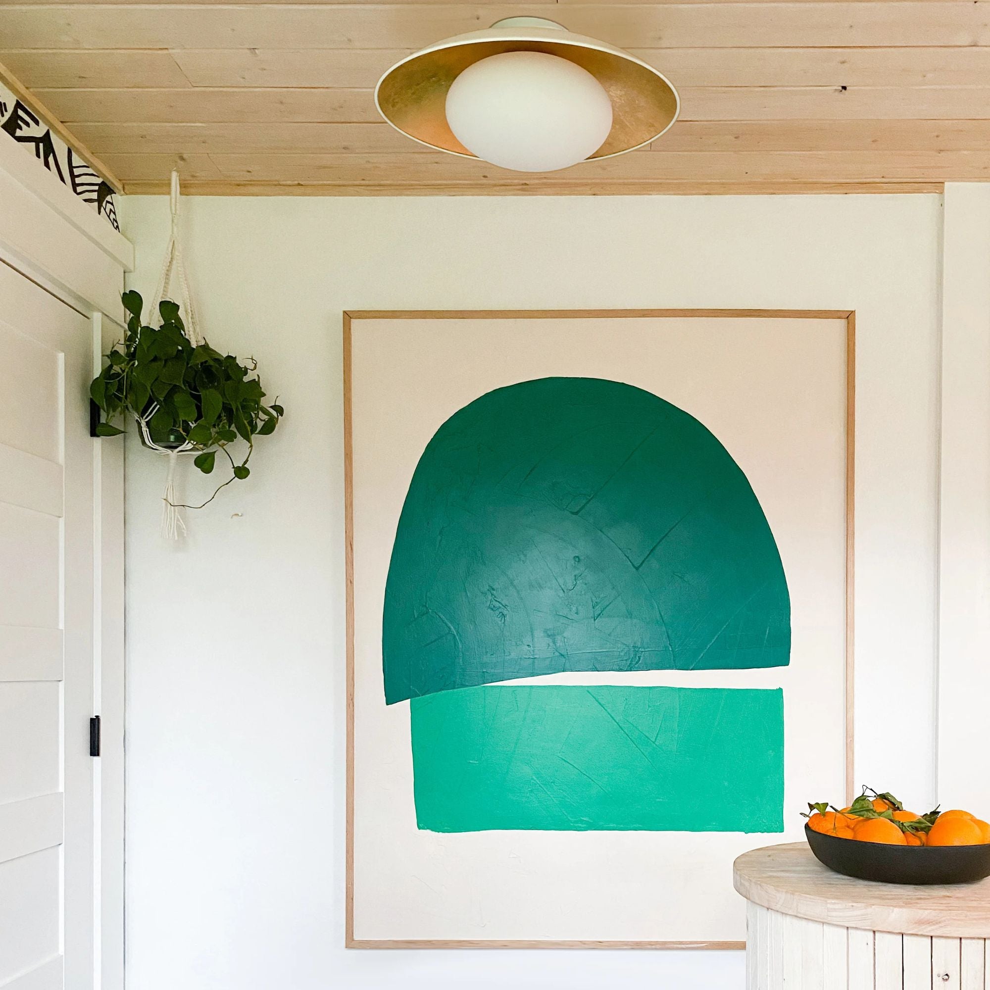 Mitzi - Cadence 21" Semi Flush Mount, White Lustro/Gold Leaf Finish | Bees Lighting