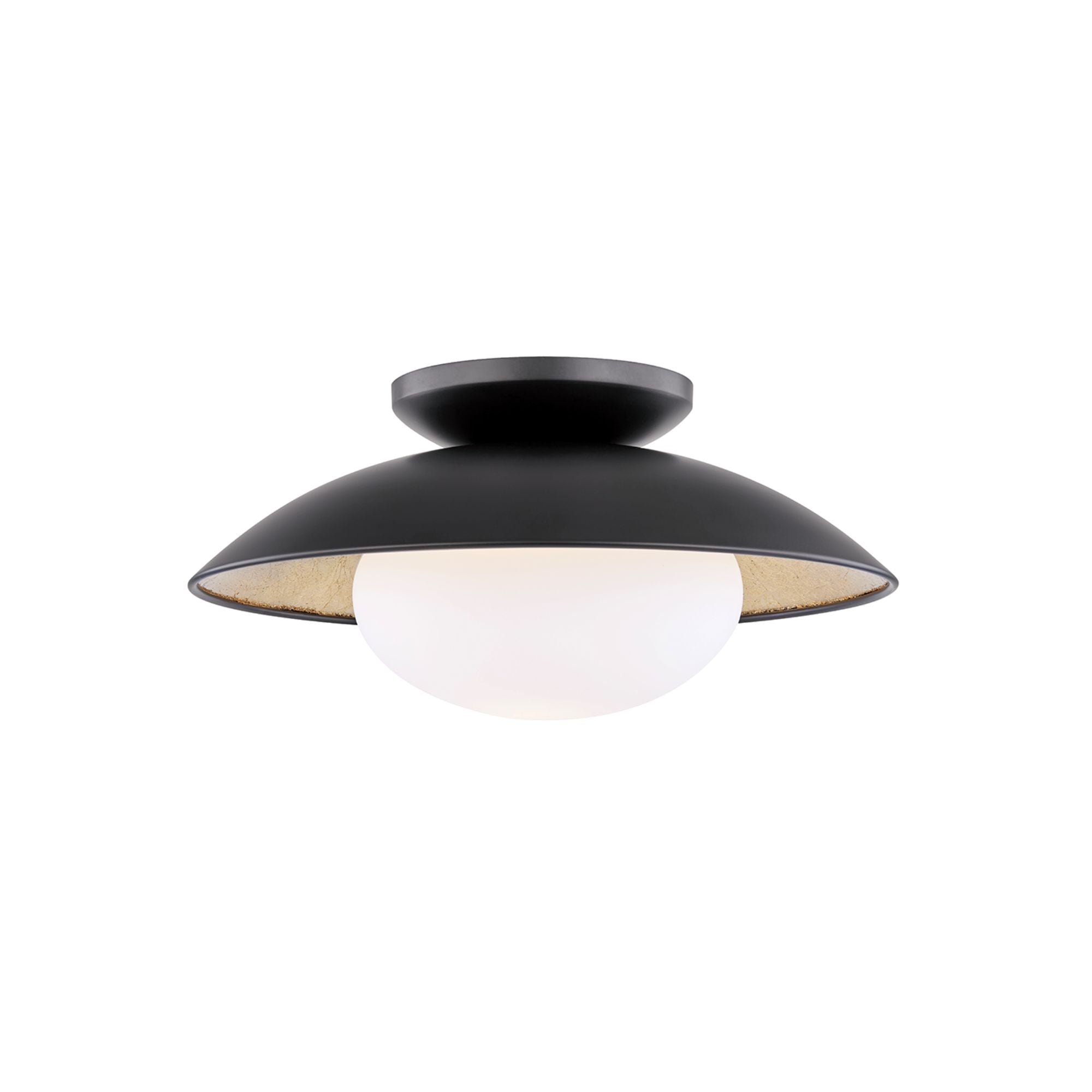 Cadence 14 in. Semi flush Mount Light Black & Gold finish