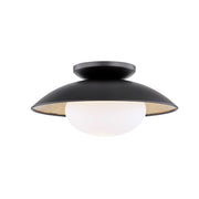 Cadence 14" Semi Flush Mount, Black Lustro/Gold Leaf Finish