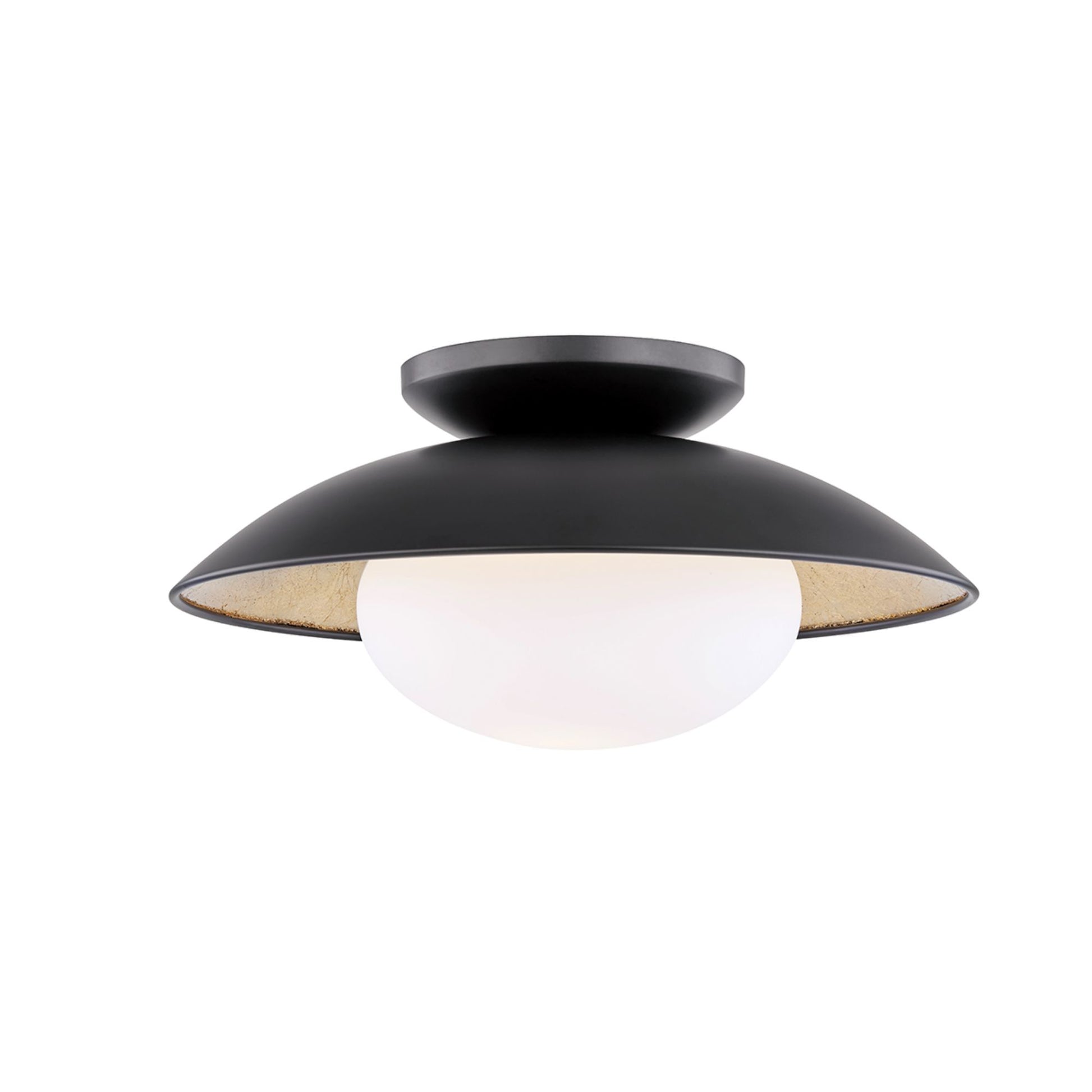 Mitzi - Cadence 14" Semi Flush Mount, Black Lustro/Gold Leaf Finish | Bees Lighting
