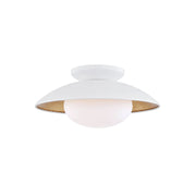 Cadence 14 in. Semi flush Mount Light White & Gold finish
