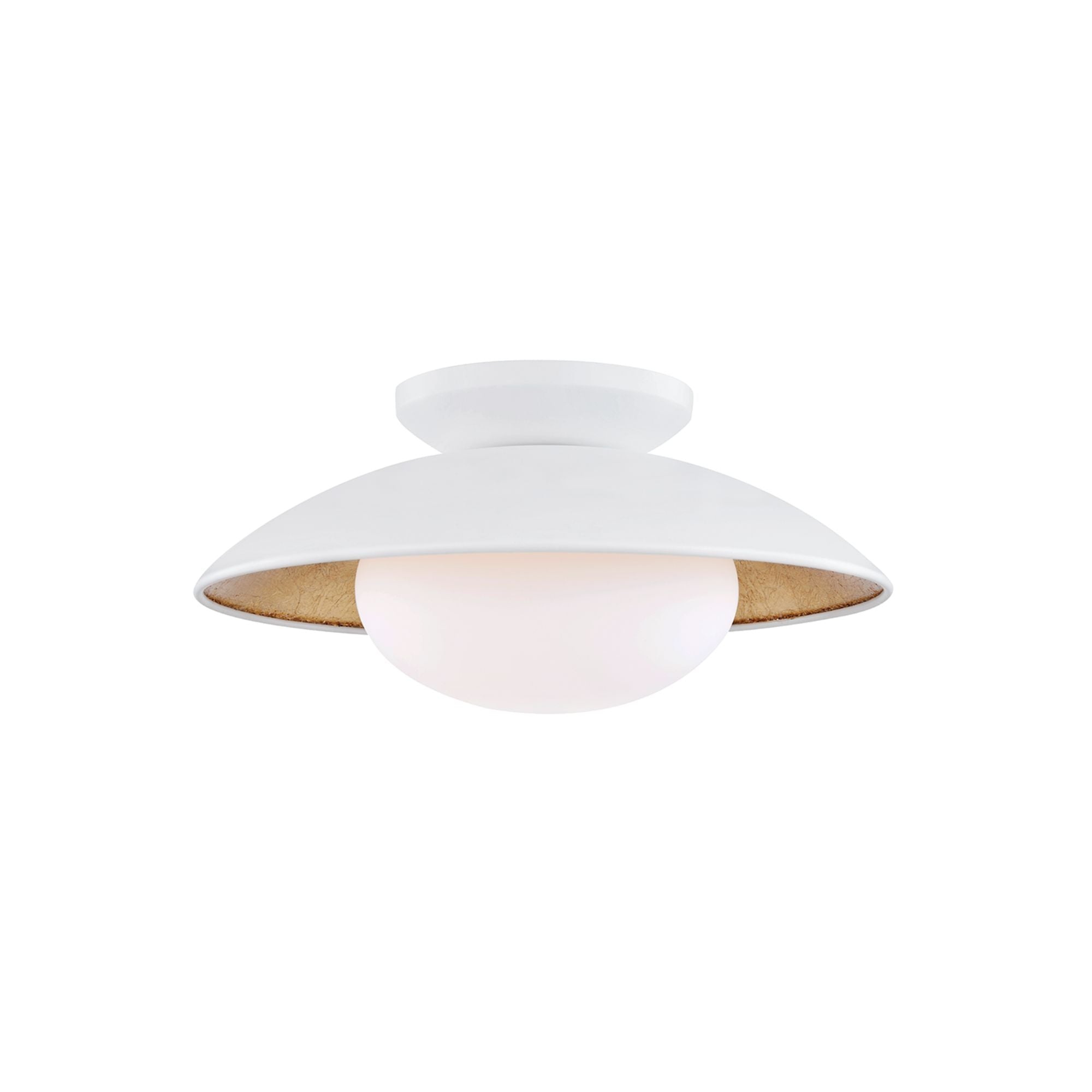Cadence 14 in. Semi flush Mount Light White & Gold finish