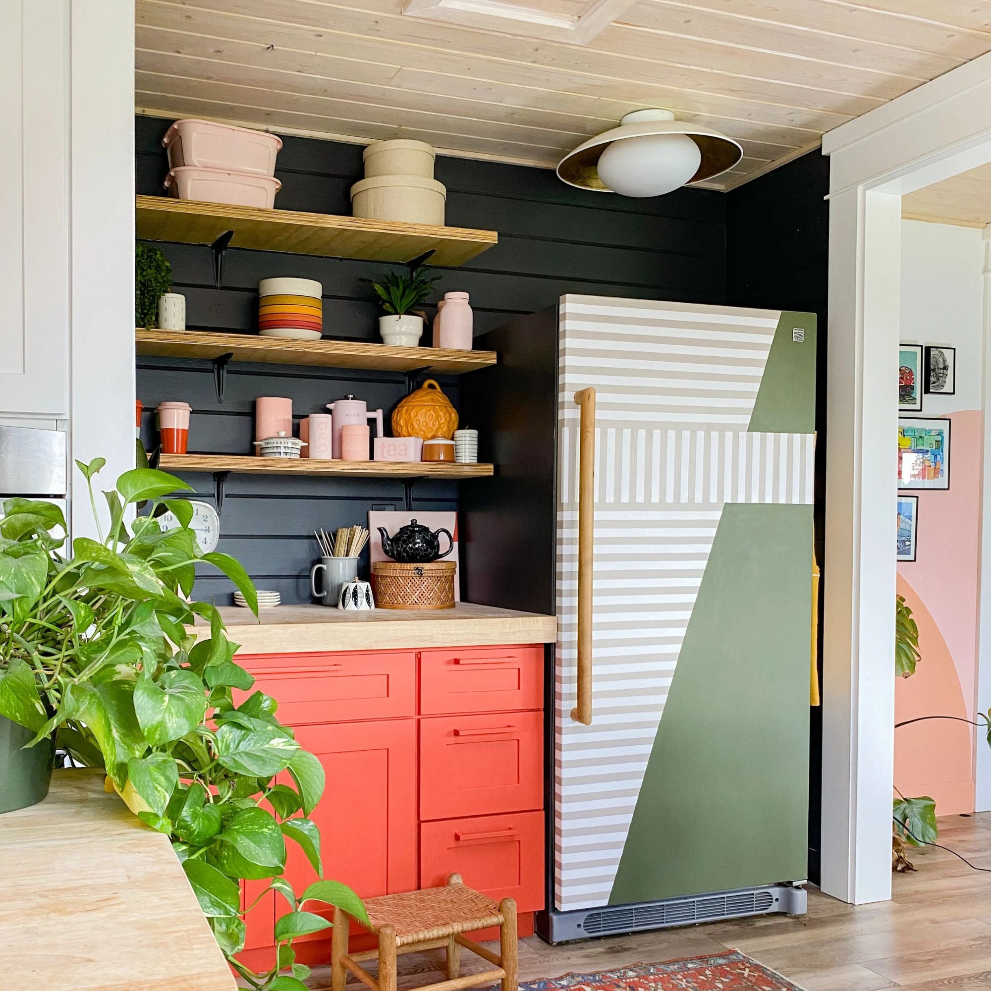 Cadence 14" Semi Flush Mount, White Lustro/Gold Leaf Finish