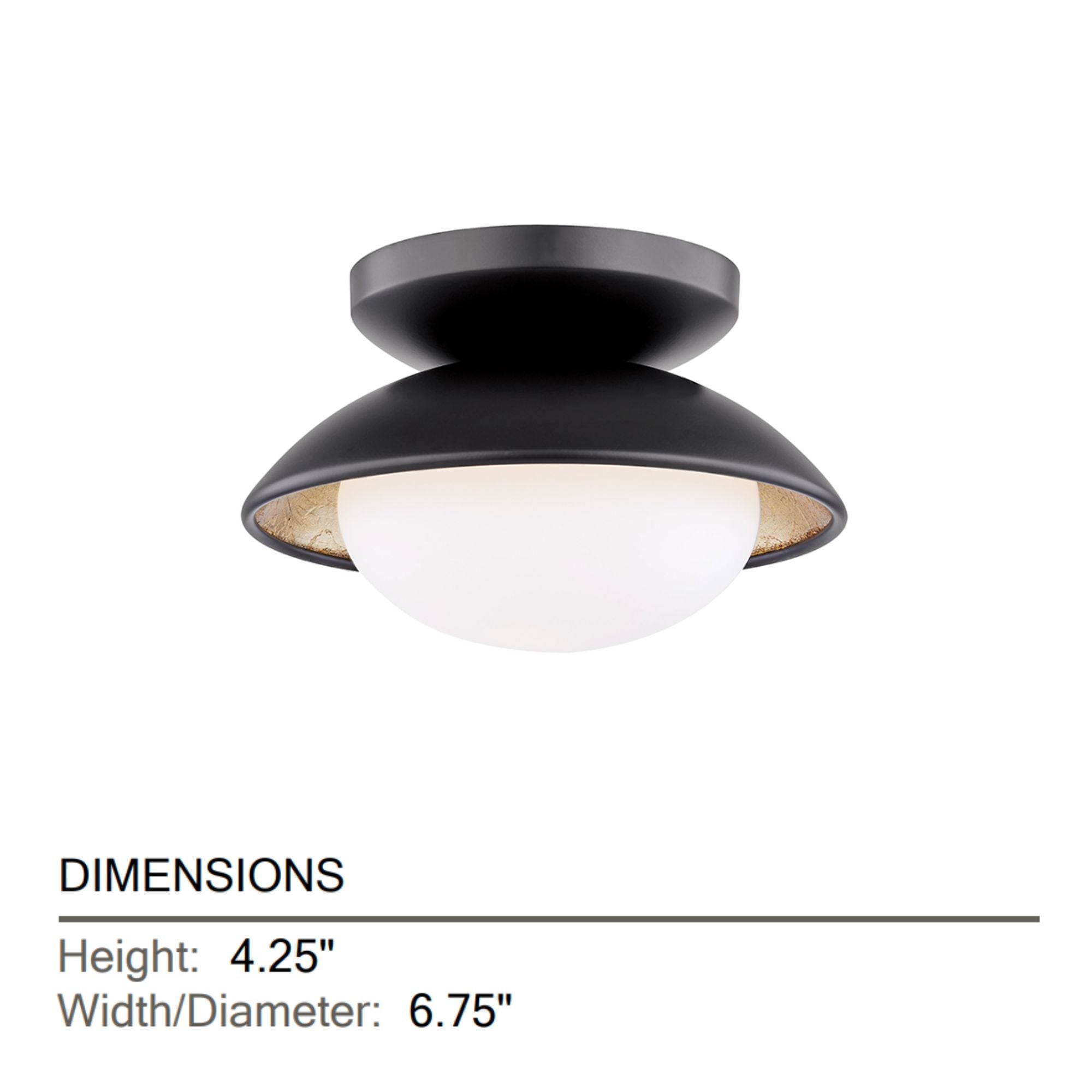 Cadence 7" LED Semi Flush Mount, Black Lustro/Gold Leaf Finish
