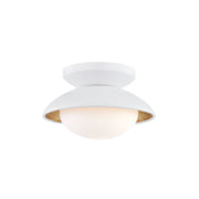 Cadence 7" LED Semi Flush Mount, White Lustro/Gold Leaf Finish