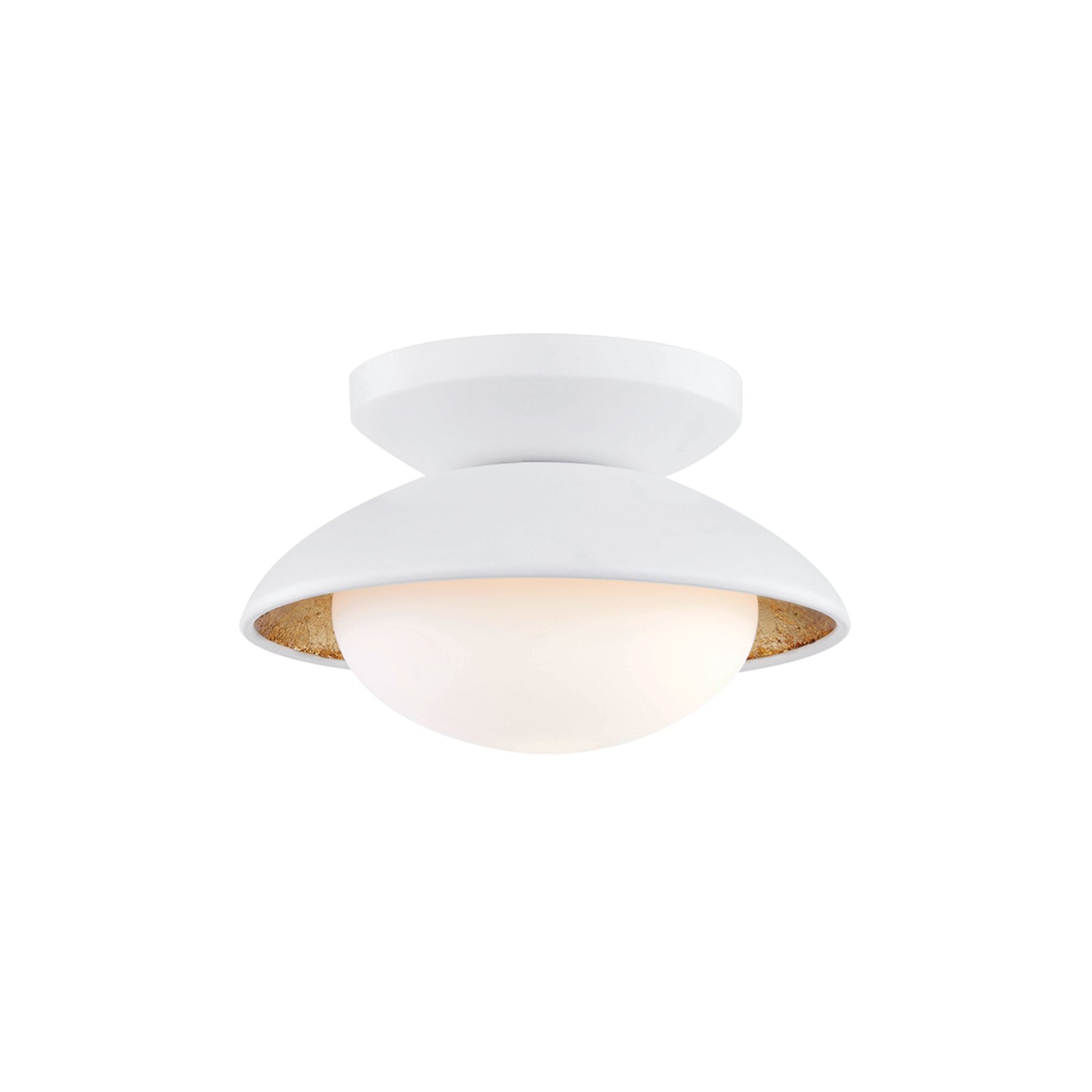 Mitzi - Cadence 7" LED Semi Flush Mount, White Lustro/Gold Leaf Finish | Bees Lighting