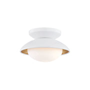 Cadence 7" LED Semi Flush Mount, White Lustro/Gold Leaf Finish