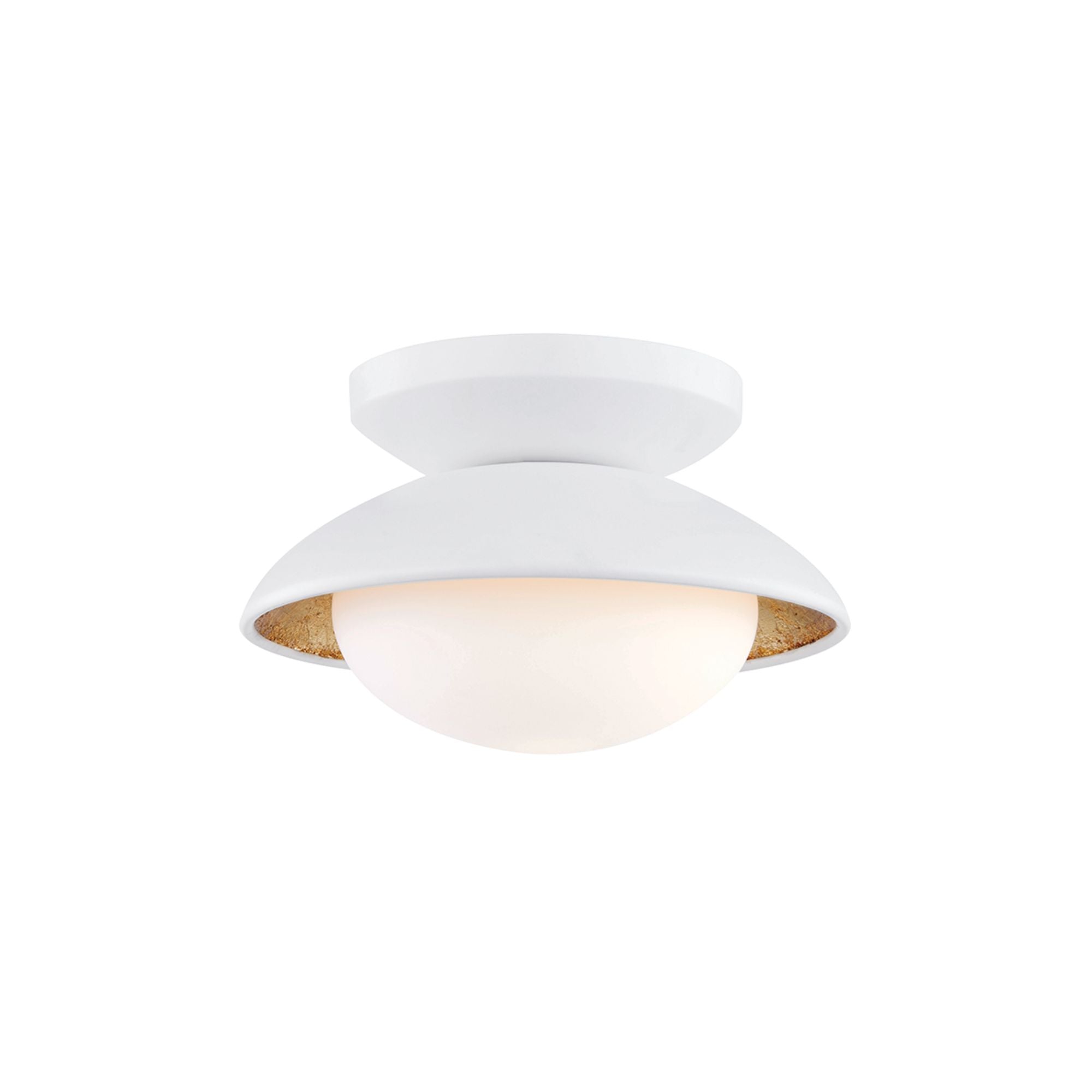 Cadence 7" LED Semi Flush Mount, White Lustro/Gold Leaf Finish