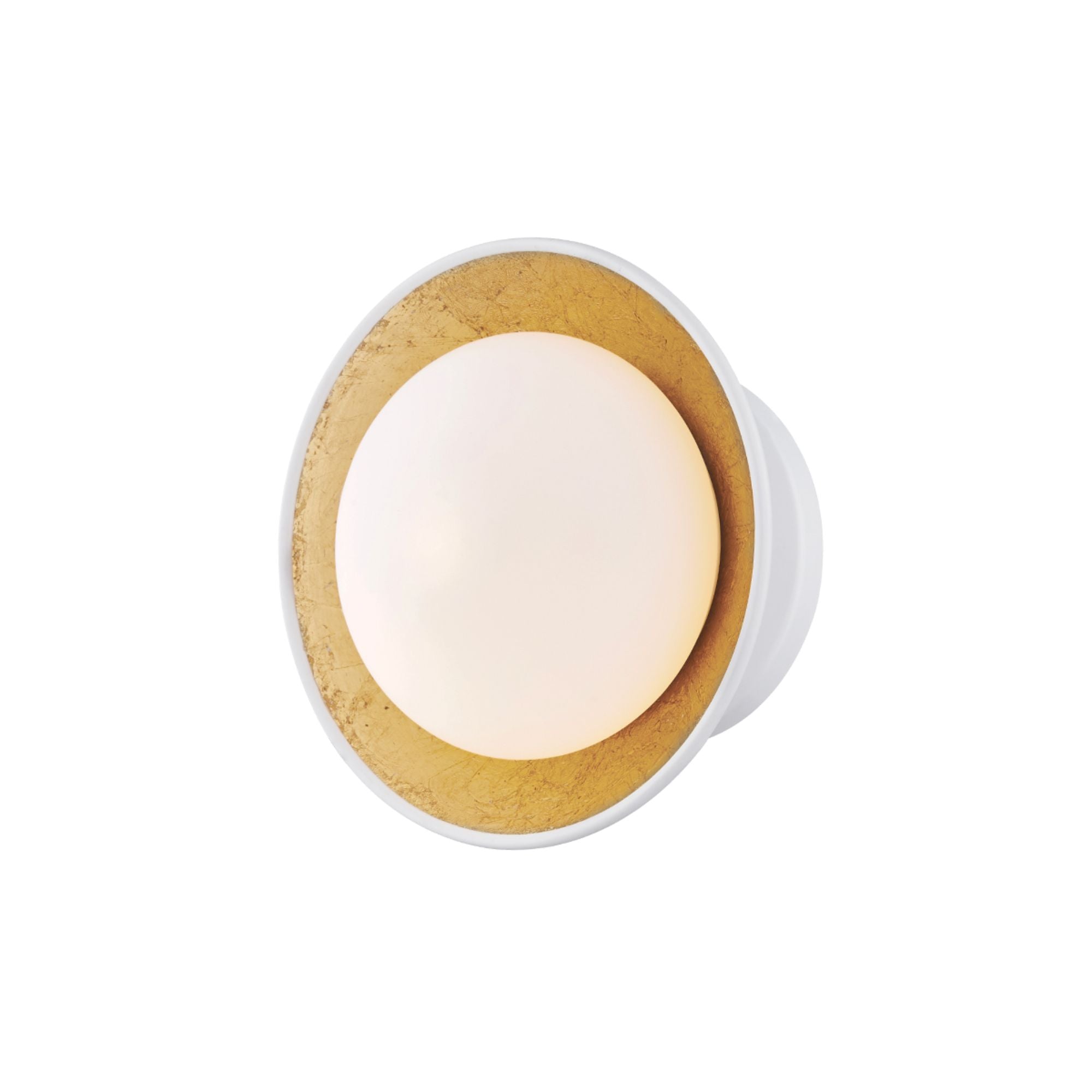 Cadence 7" LED Semi Flush Mount, White Lustro/Gold Leaf Finish
