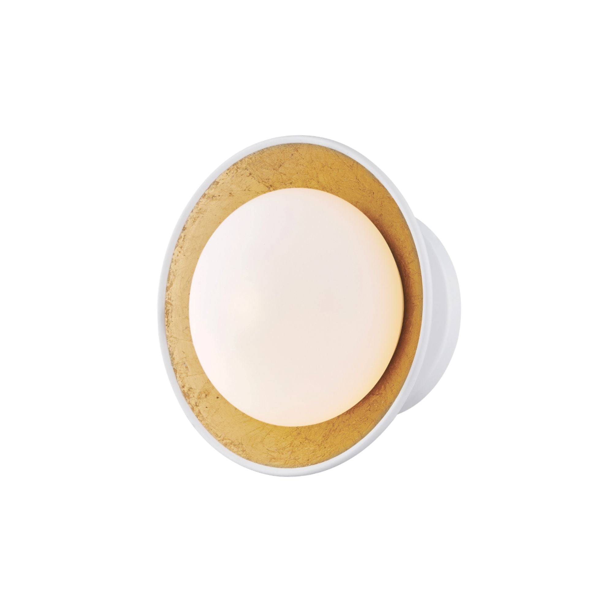 Cadence 7" LED Semi Flush Mount, White Lustro/Gold Leaf Finish