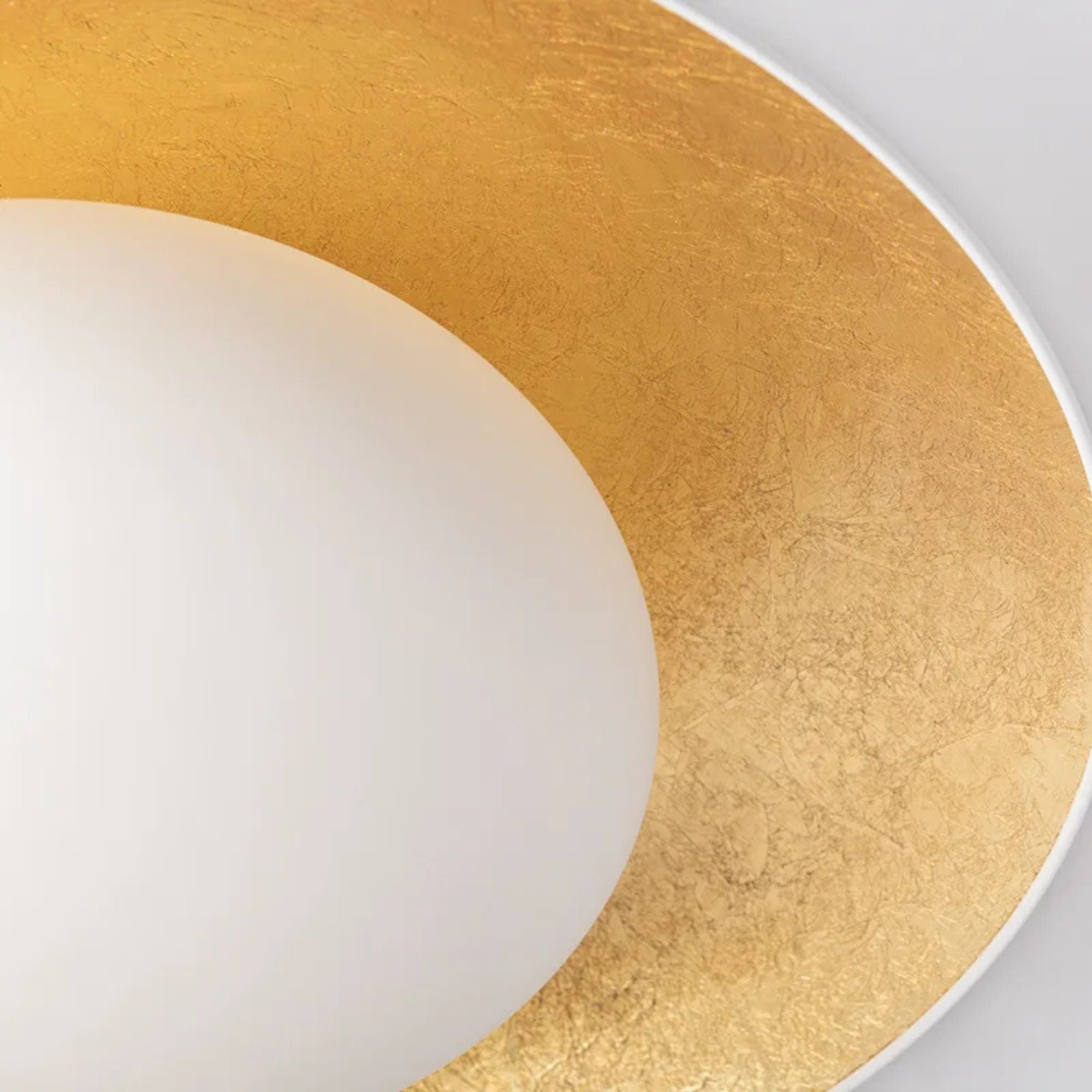 Cadence 7" LED Semi Flush Mount, White Lustro/Gold Leaf Finish