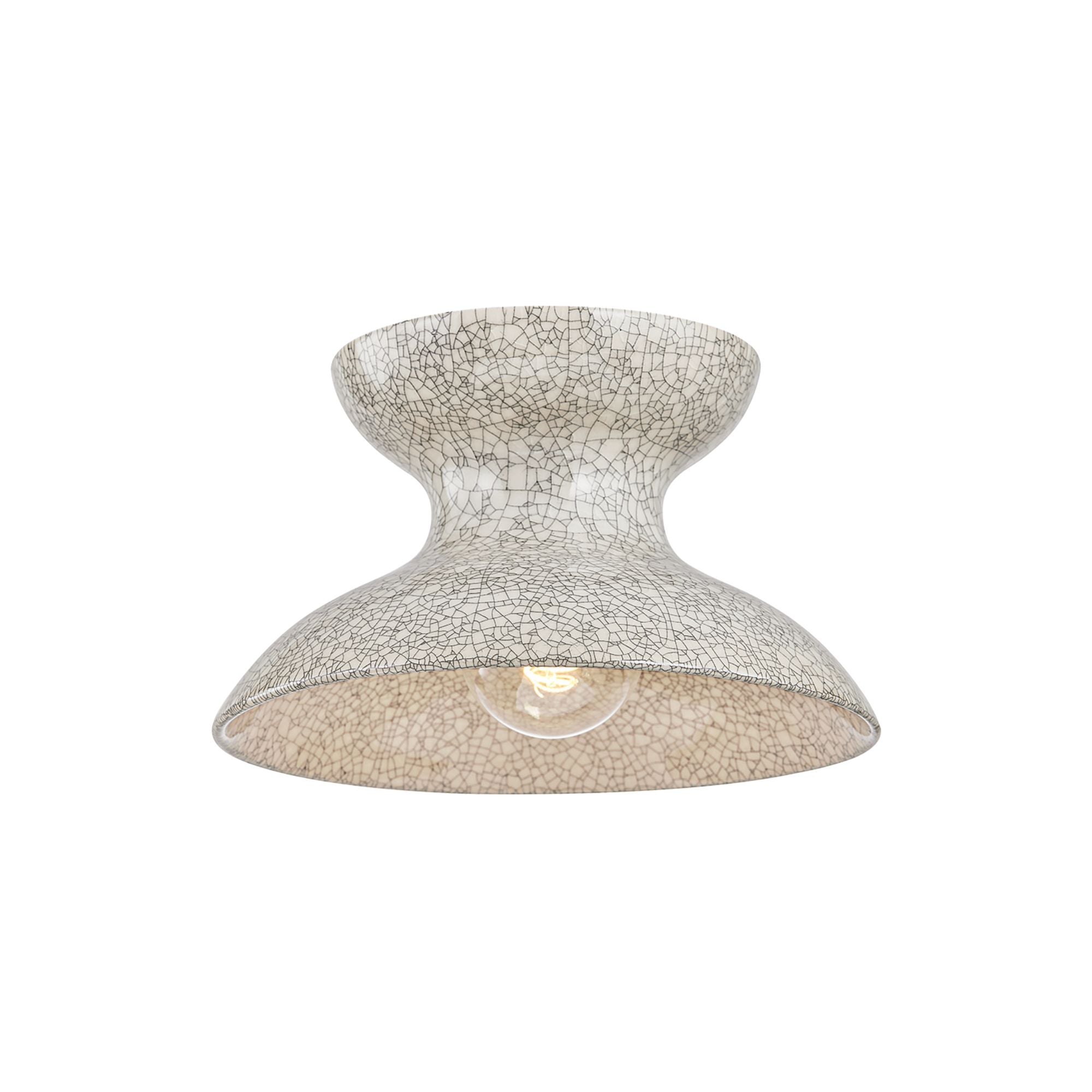 Carina 11" Flush Mount, Aged Brass/Ceramic Belgian Crackle Finish