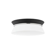 Cath 13 in. 2 Lights Flush Mount Light Polished Nickel & Black Finish