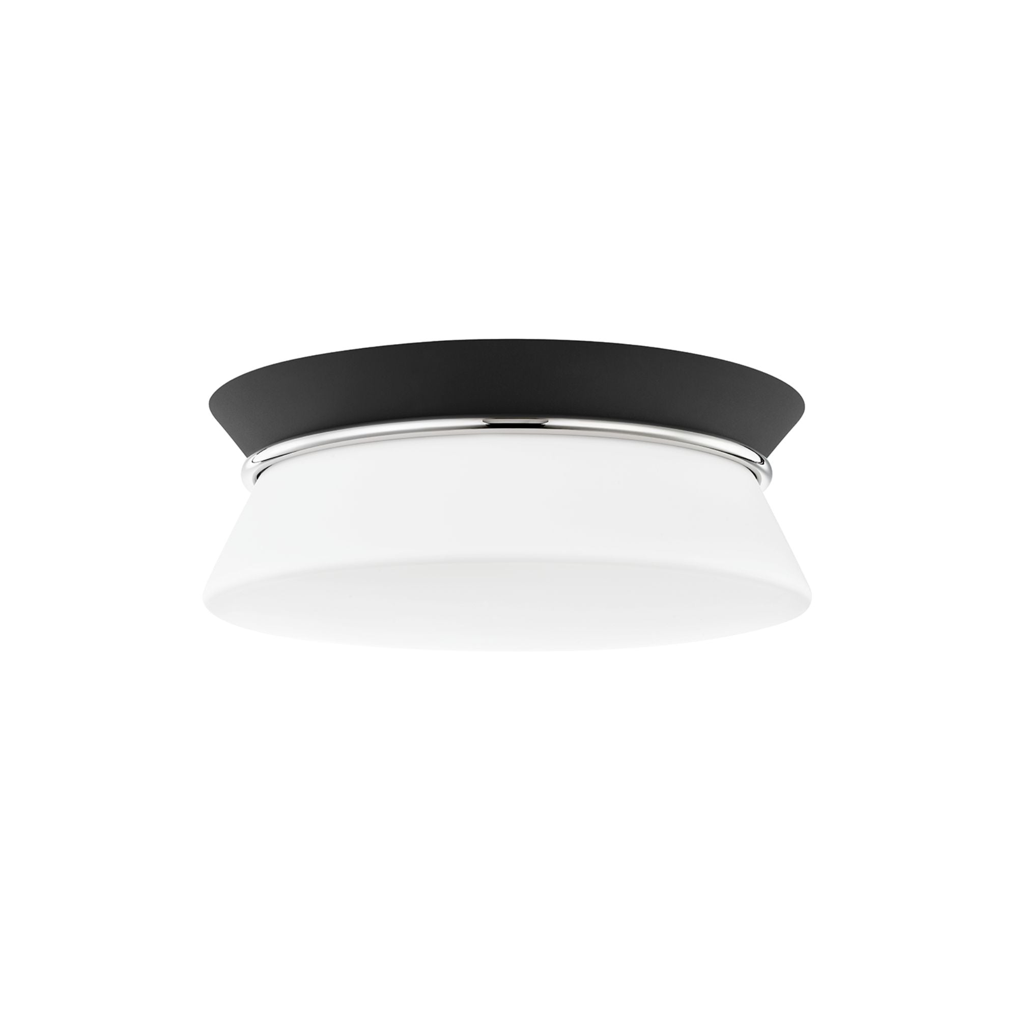 Cath 13 in. 2 Lights Flush Mount Light Polished Nickel & Black Finish