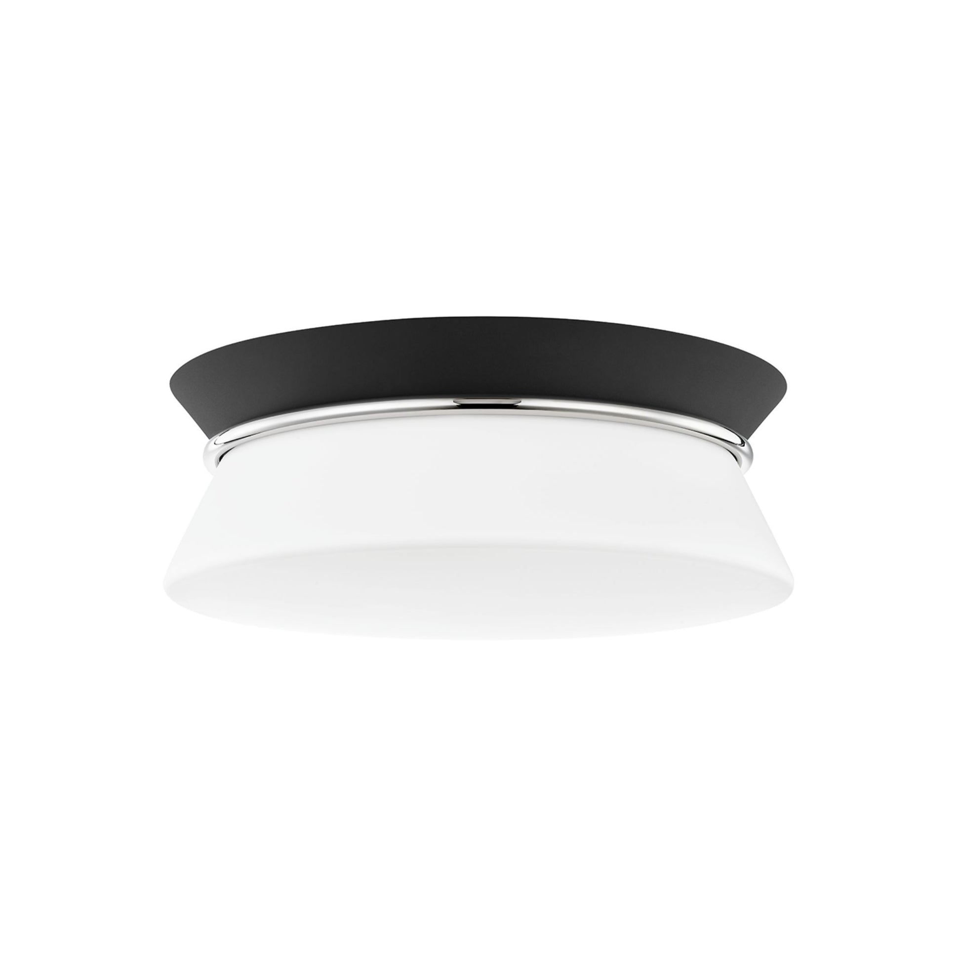Mitzi - Cath 24" 2-Light Flush Mount, Polished Nickel/Black Finish | Bees Lighting
