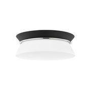 Cath 24" 2-Light Flush Mount, Polished Nickel/Black Finish