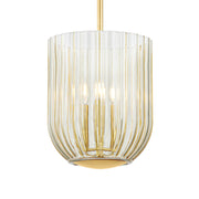 Cece 50" 3-Light Hangining Lantern, Aged Brass Finish