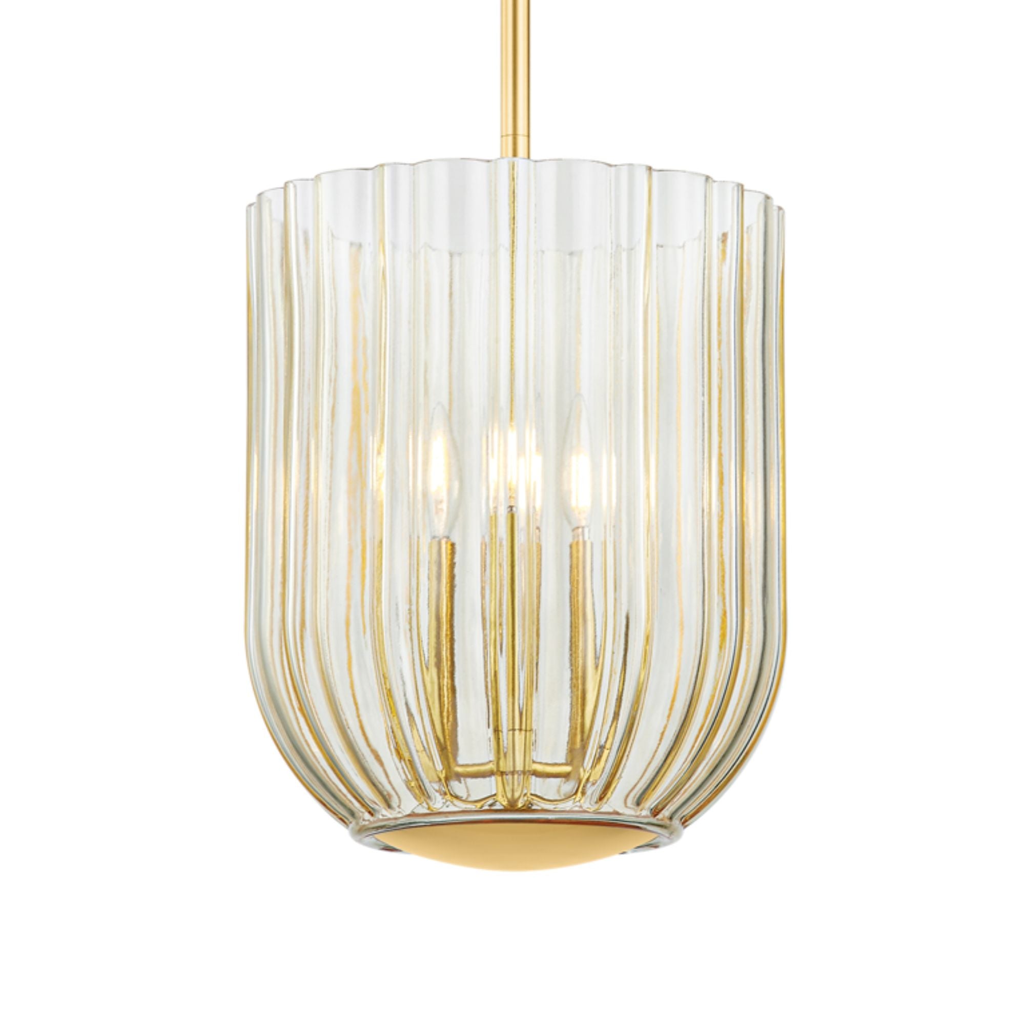 Cece 50" 3-Light Hangining Lantern, Aged Brass Finish