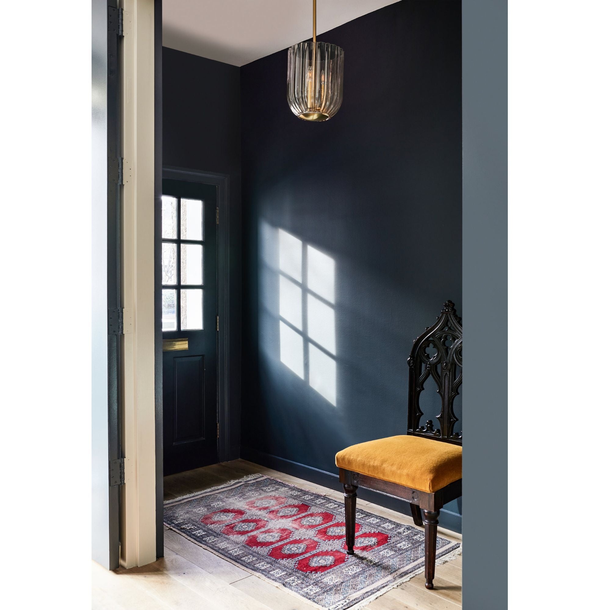 Cece 50" 3-Light Hangining Lantern, Aged Brass Finish