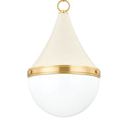 Ciara 23" Pendant, Aged Brass/Soft Cream Finish