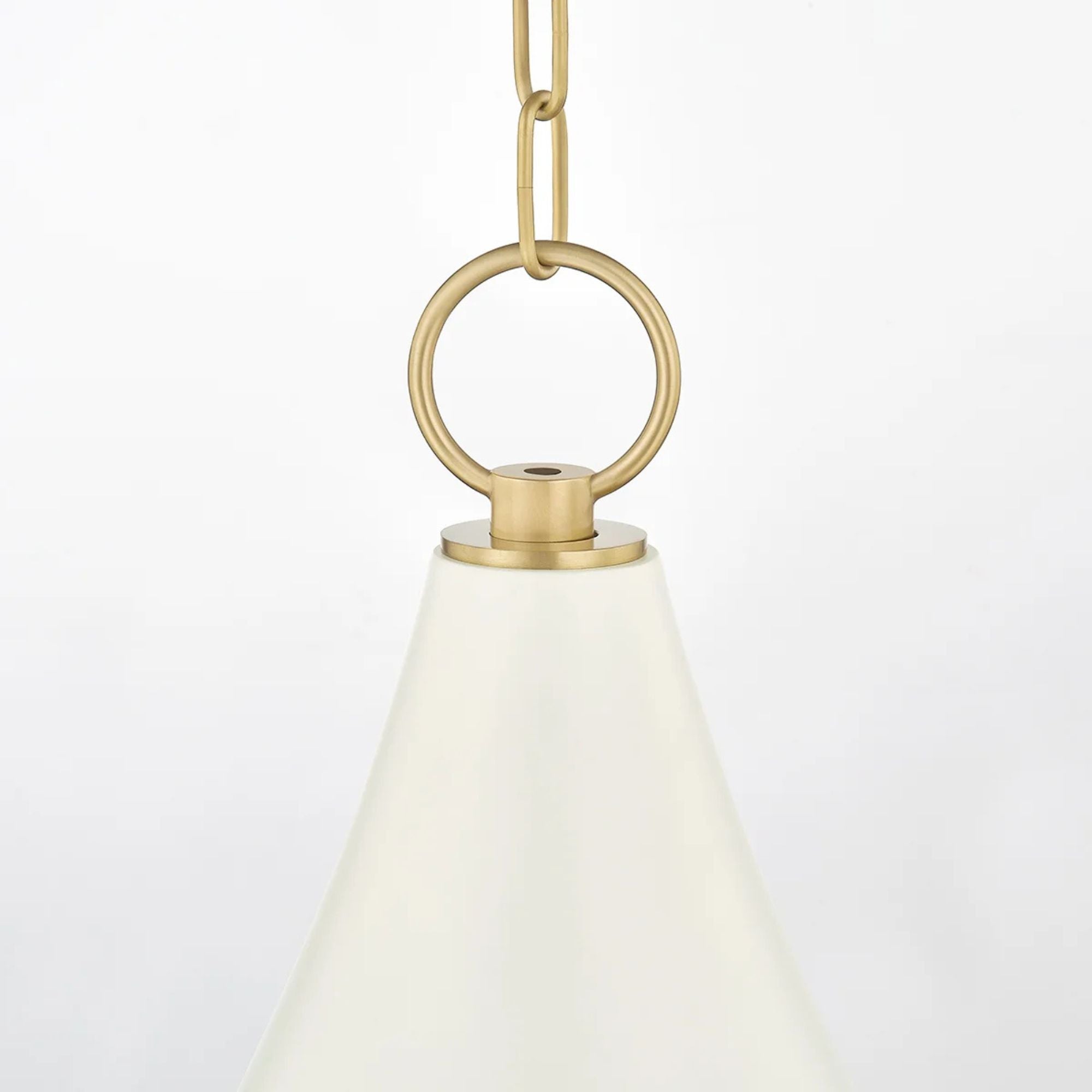 Ciara 23" Pendant, Aged Brass/Soft Cream Finish