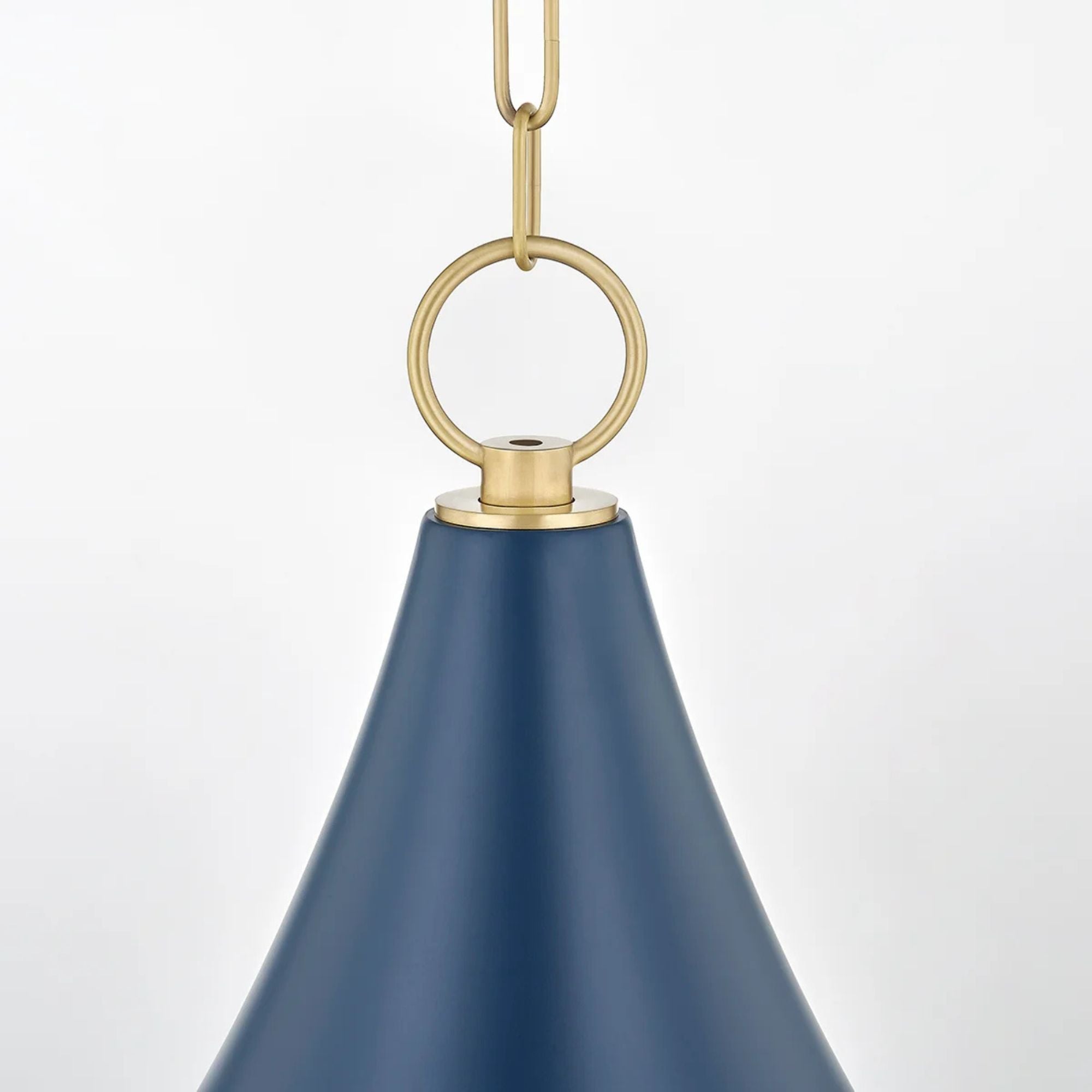 Ciara 23" Pendant, Aged Brass/Soft Navy Finish