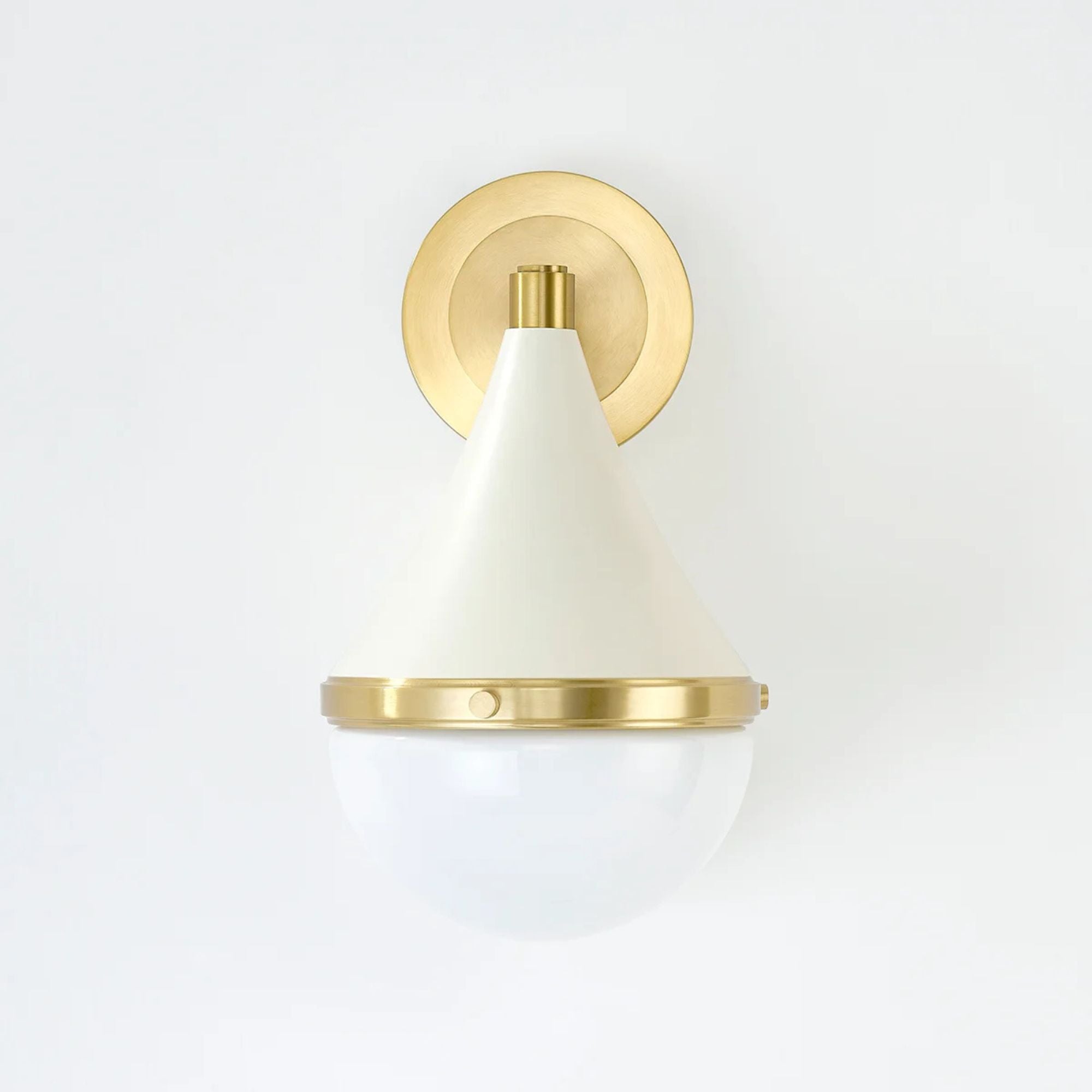 Ciara 12" Wall Sconce, Aged Brass/Soft Cream Finish
