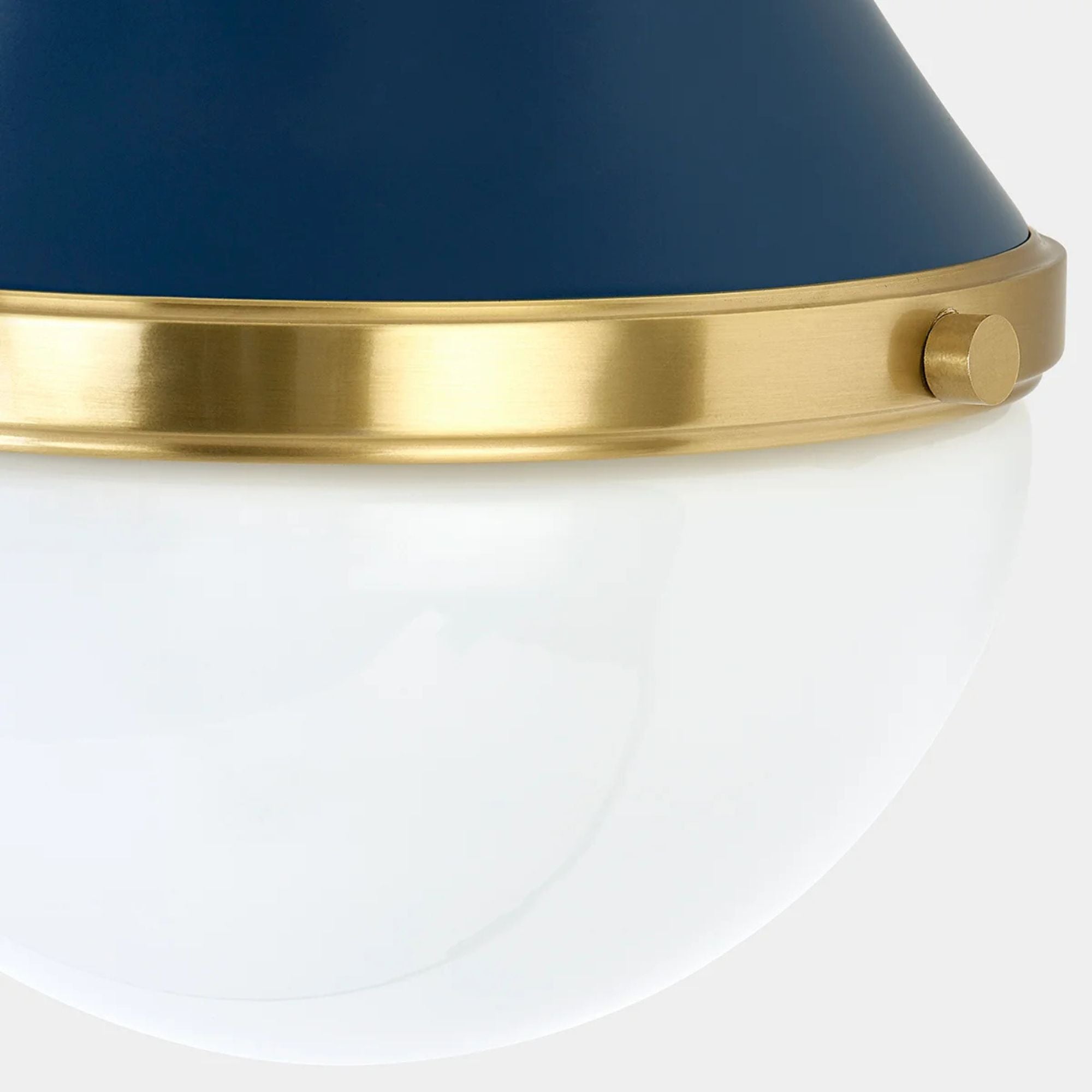 Ciara 12" Wall Sconce, Aged Brass/Soft Navy Finish
