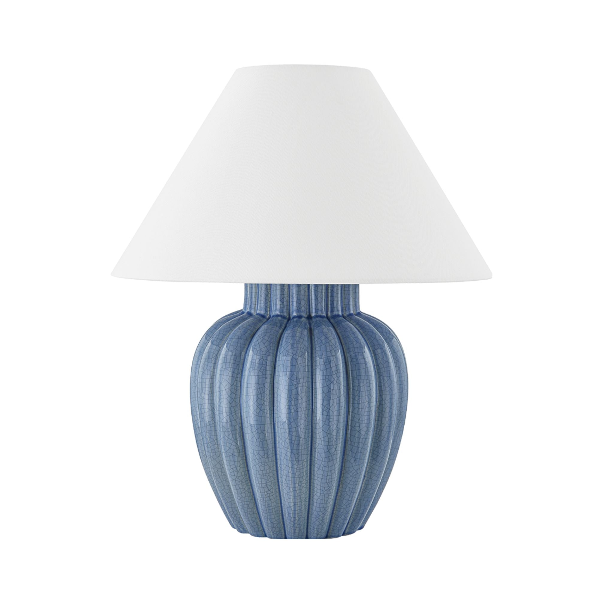 Clarendon 20" Table Lamp, Aged Brass/Ceramic Soft Arctic Blue Finish