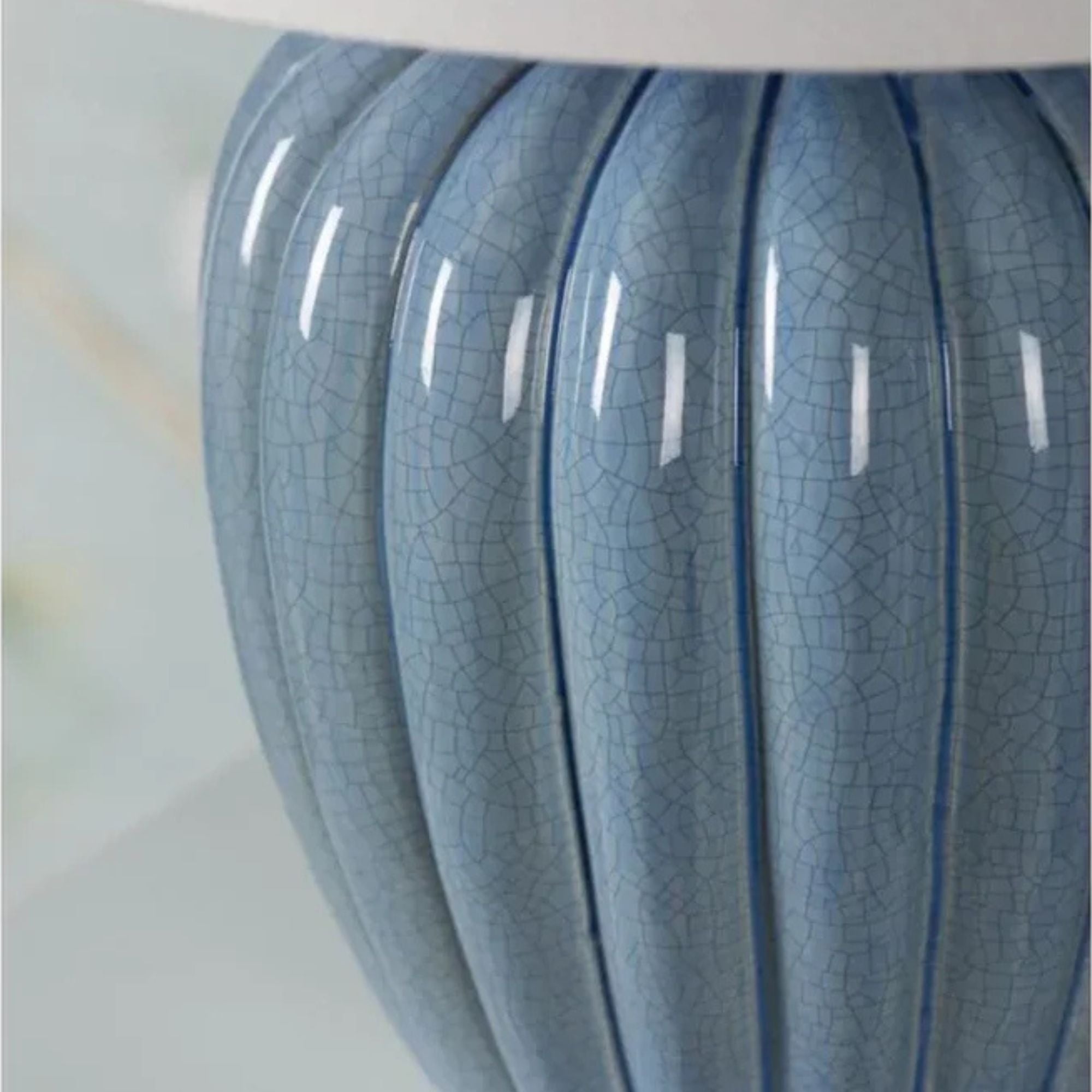 Mitzi - Clarendon 20" Table Lamp, Aged Brass/Ceramic Soft Arctic Blue Finish | Bees Lighting