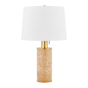 Clarissa 27" Table Lamp, Aged Brass Finish