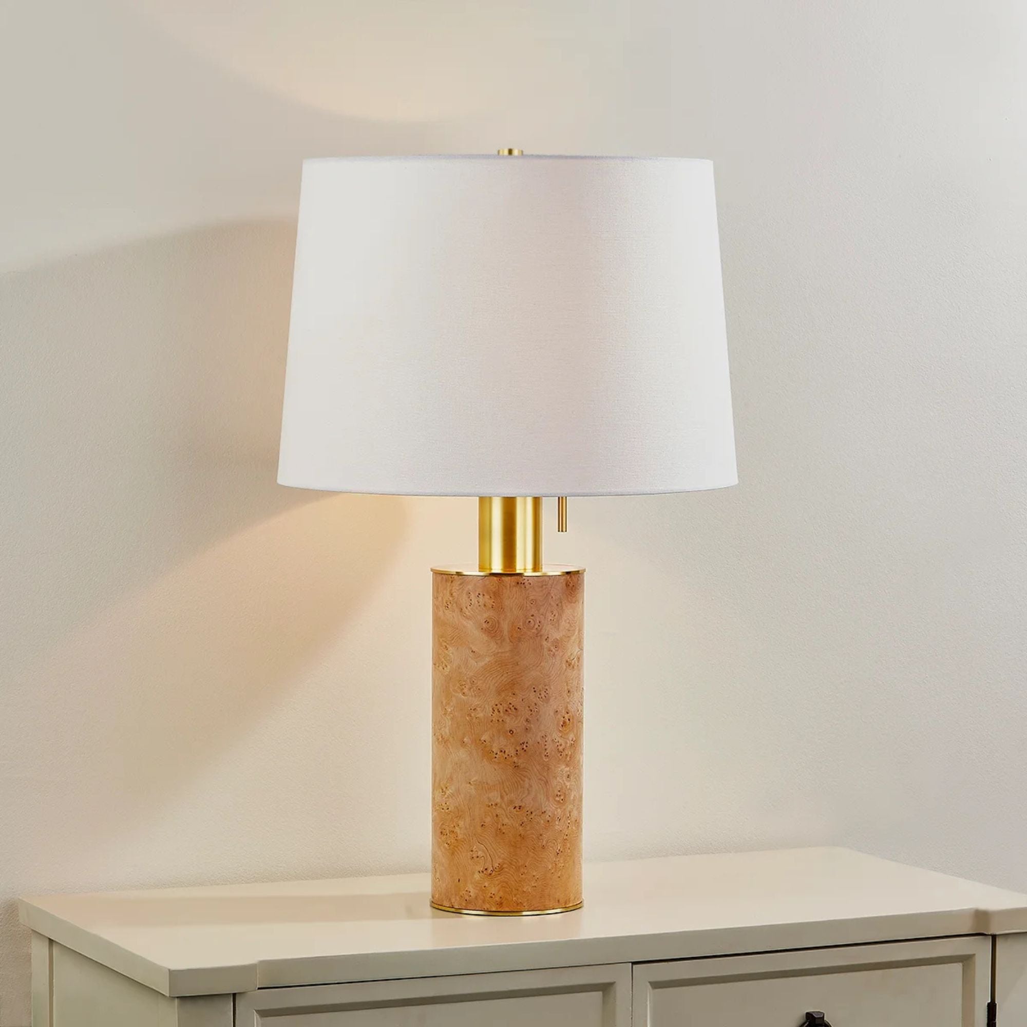 Clarissa 27" Table Lamp, Aged Brass Finish