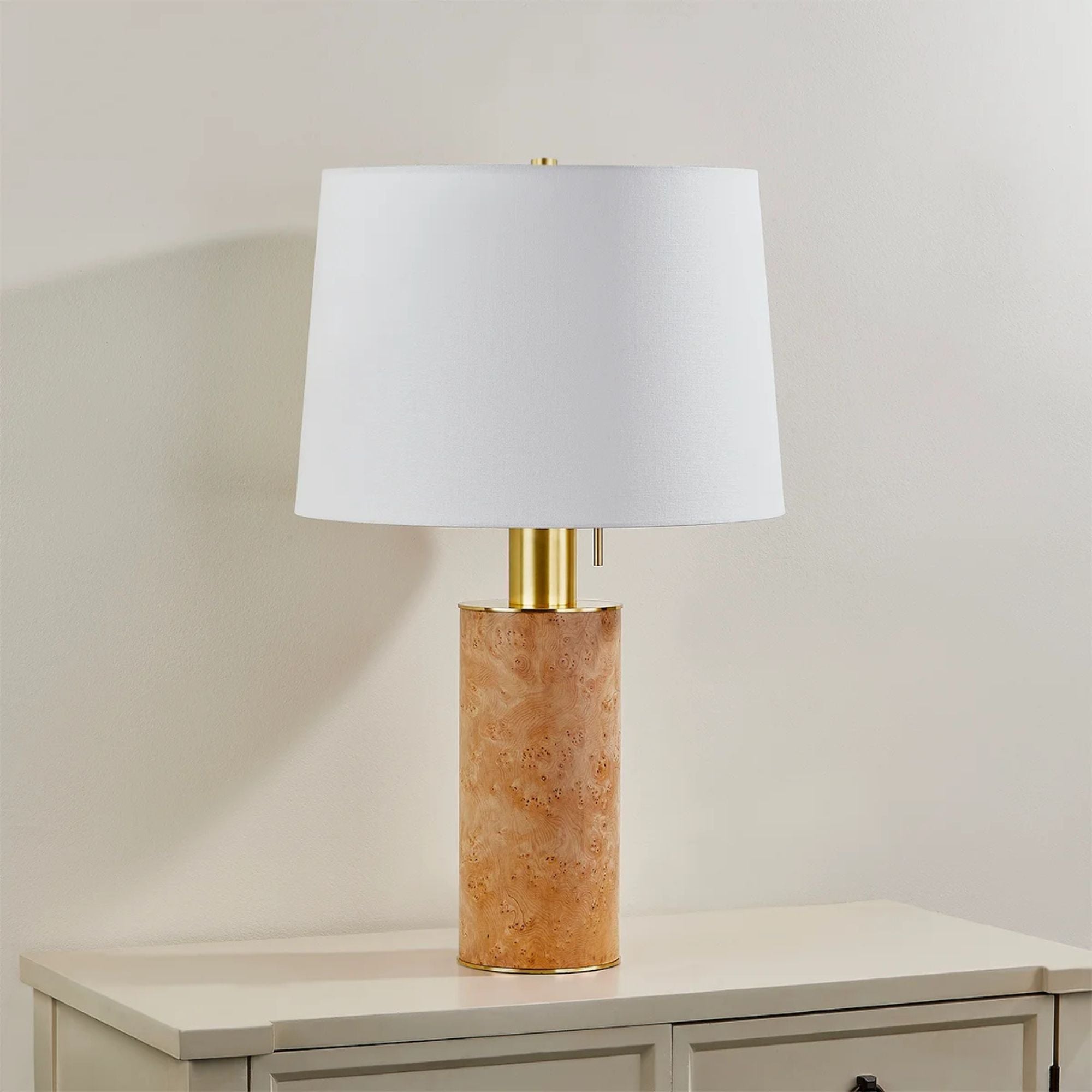 Clarissa 27" Table Lamp, Aged Brass Finish