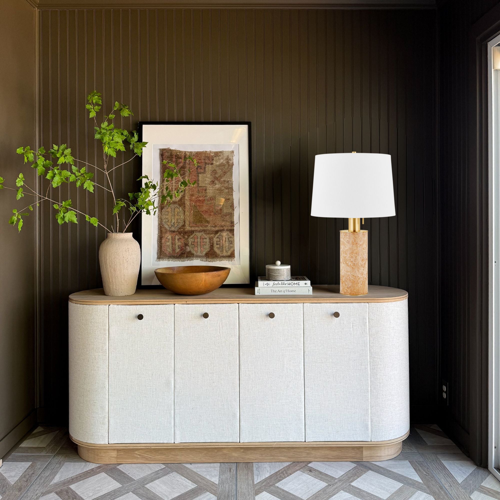 Clarissa 27" Table Lamp, Aged Brass Finish