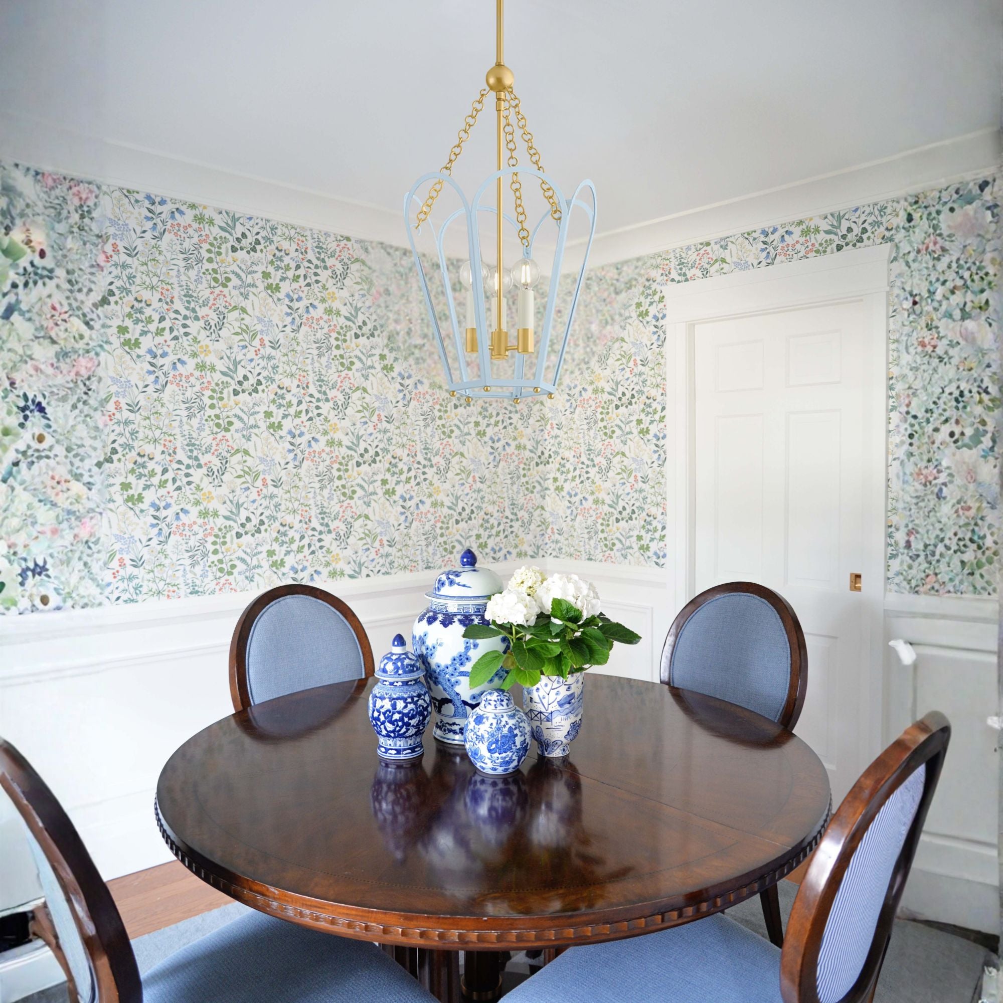 Mitzi Clarisse Pendant | Aged Brass with Soft Arctic Blue or Soft