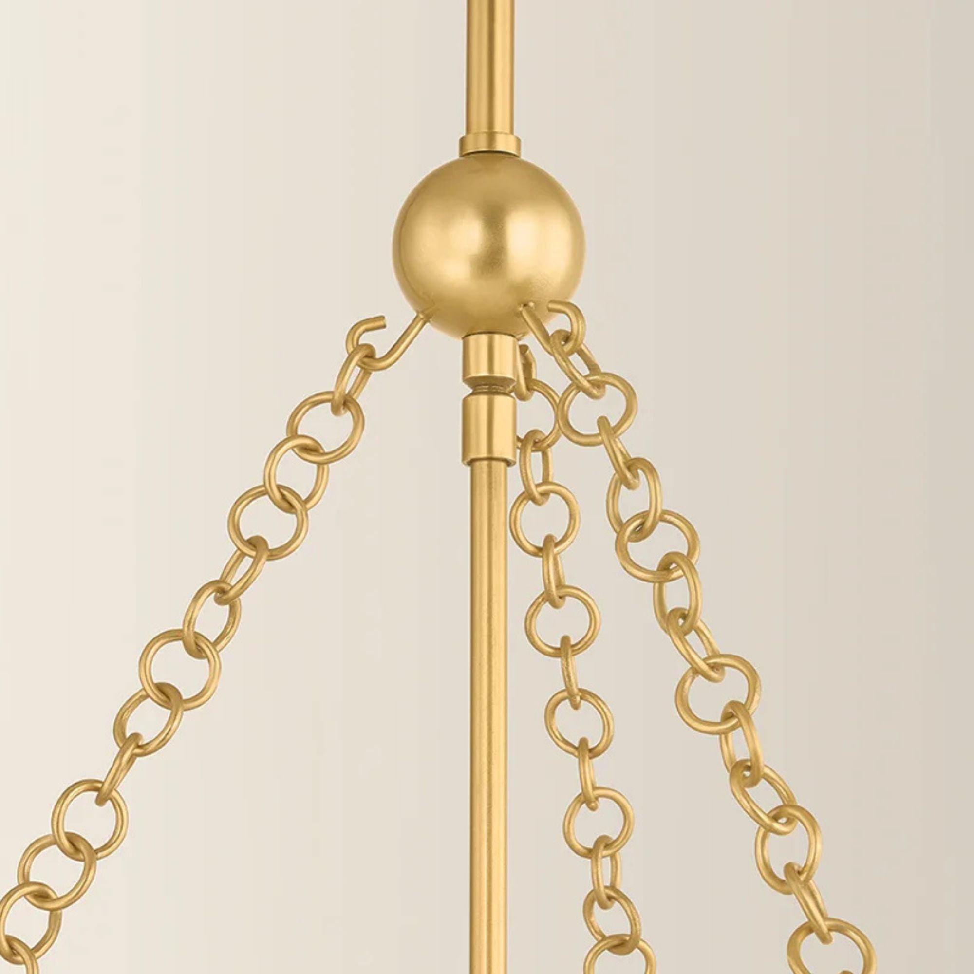 Mitzi Clarisse 26.25 in. 4-Light Pendant, Aged Brass & Soft Arctic Blue with Clear Glass