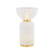 Cordelia 17" 2-Light Table Lamp, Aged Brass Finish