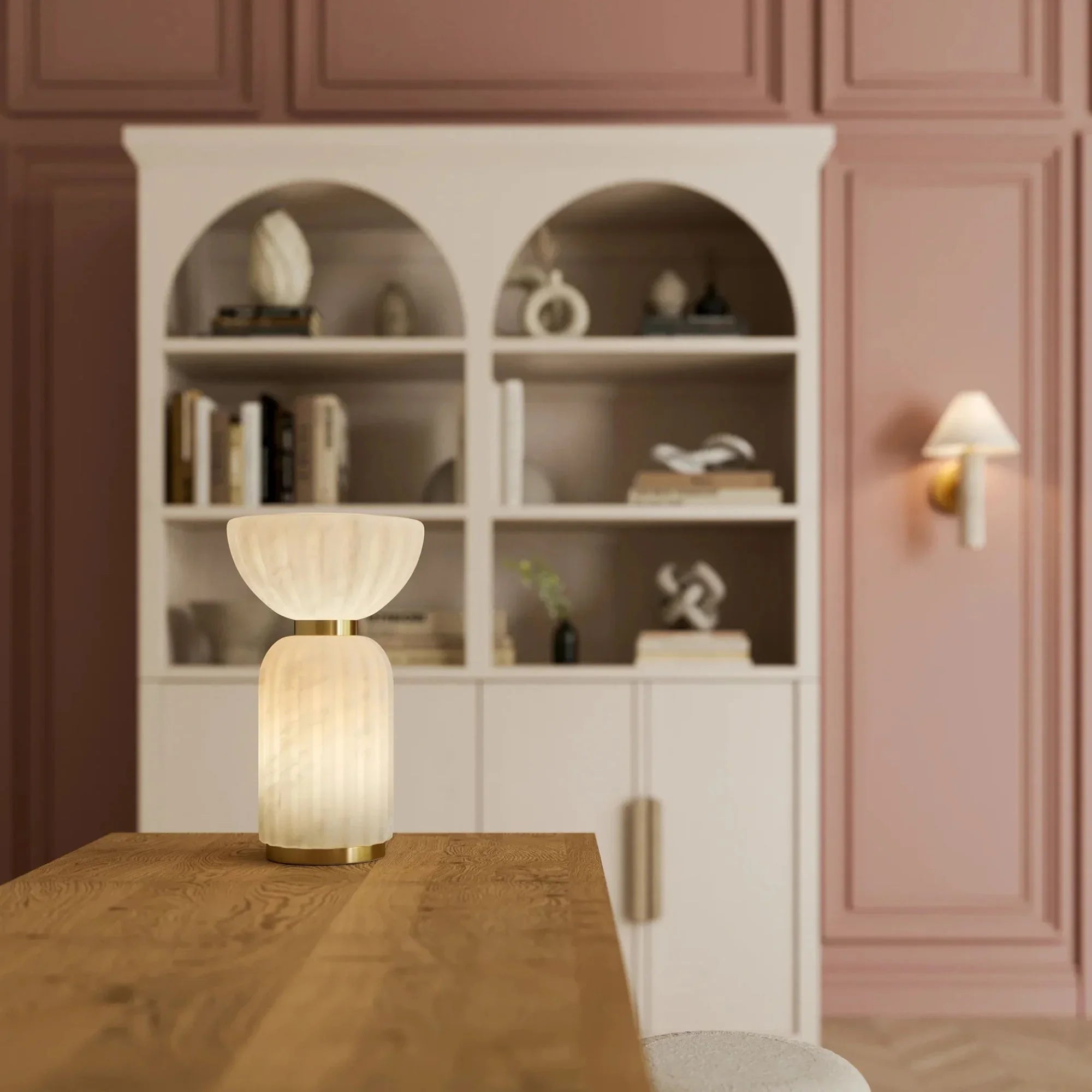 Cordelia 17" 2-Light Table Lamp, Aged Brass Finish