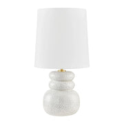 Corinne 23" Table Lamp, Aged Brass/Ceramic Peignoir Crackle Finish