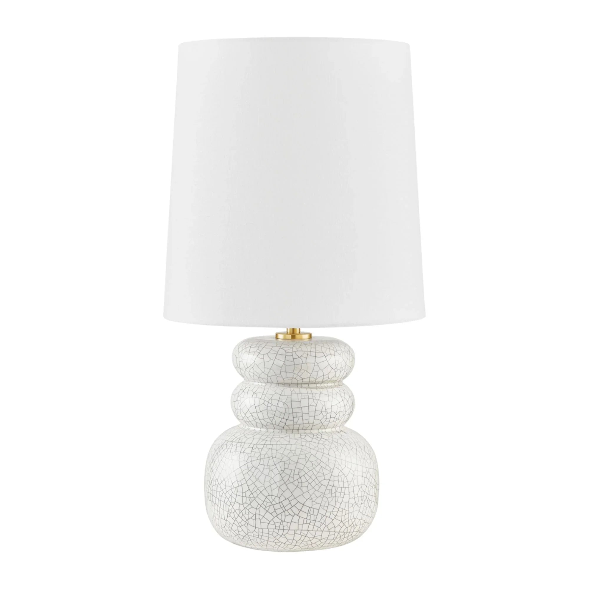 Corinne 23" Table Lamp, Aged Brass/Ceramic Peignoir Crackle Finish