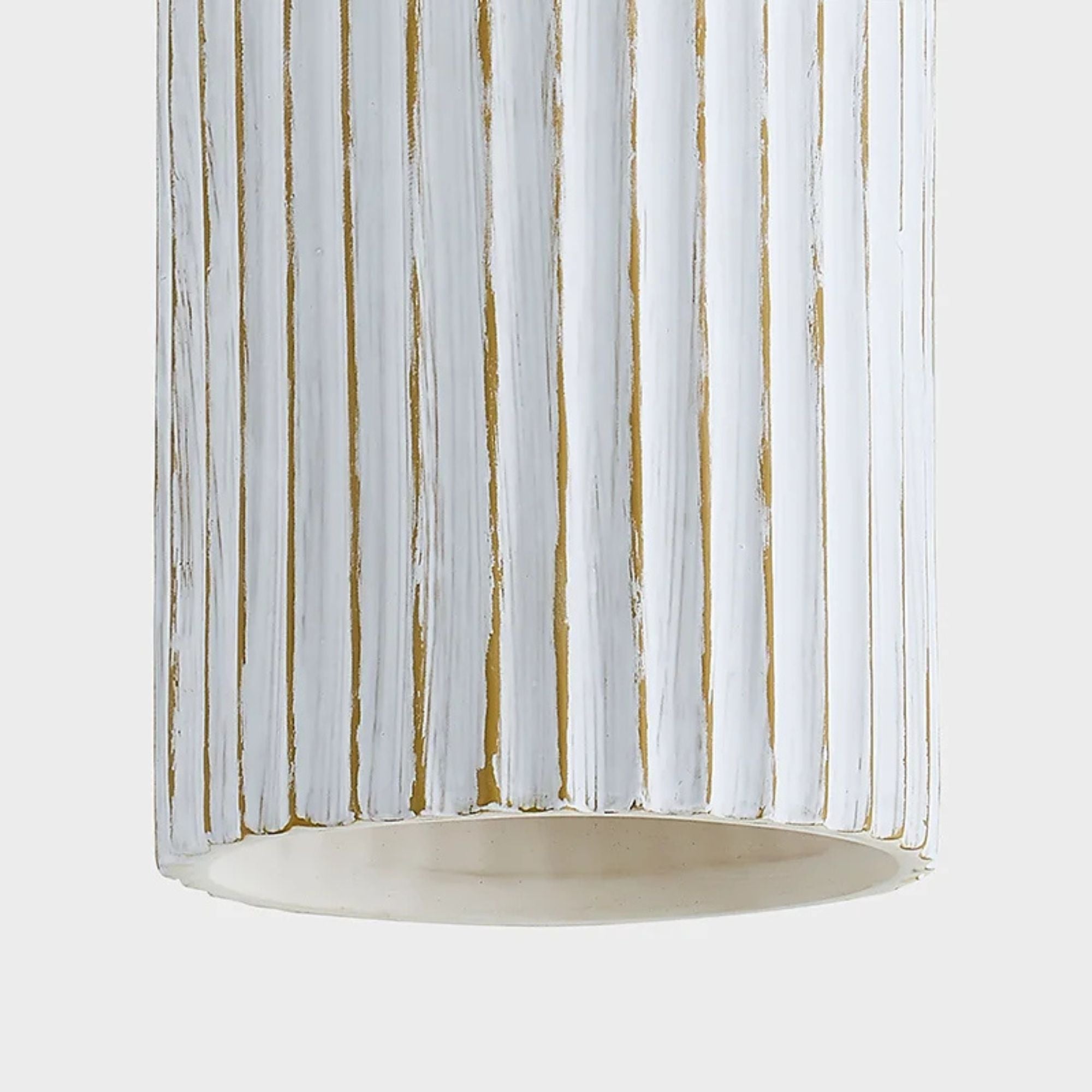 Corissa 32" Flush Mount, Aged Brass/Ceramic Whitewash Bisque Finish