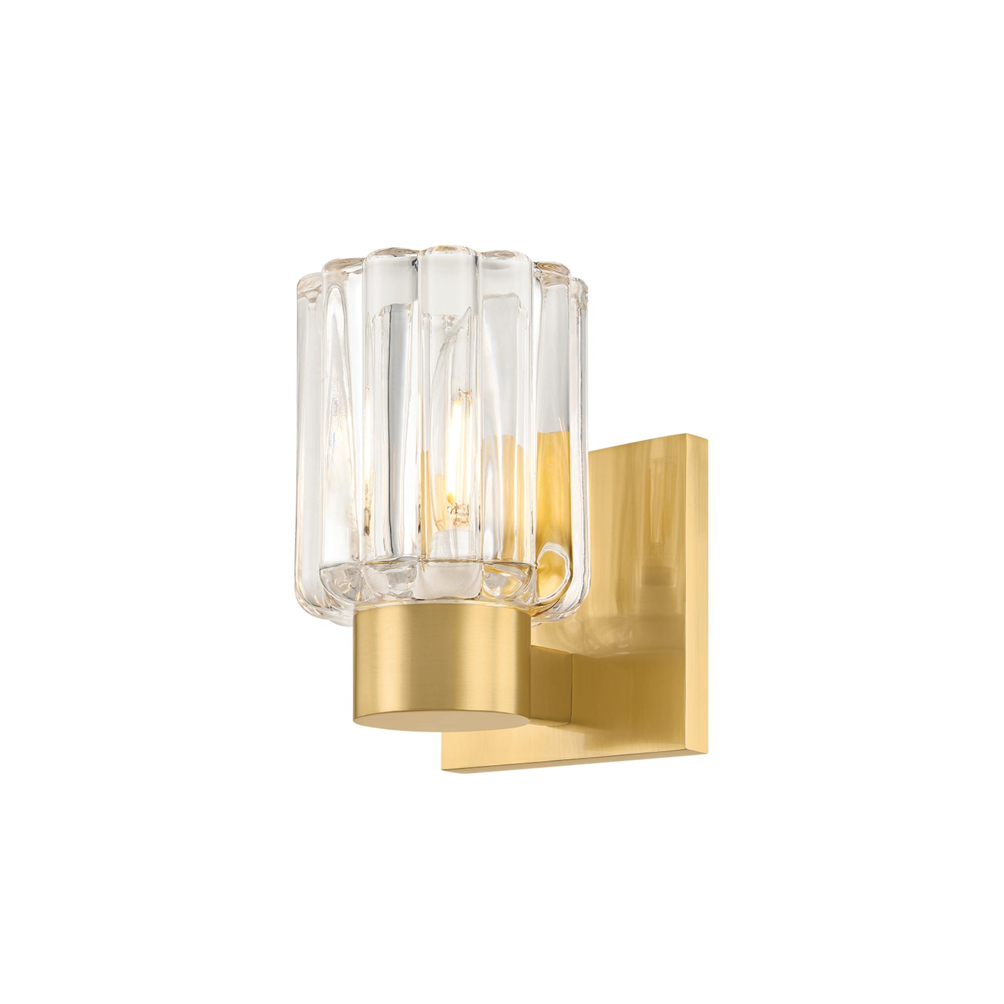 Mitzi Danae 6.25 in. Bathroom Vanity Light, Aged Brass with Clear Optic Glass