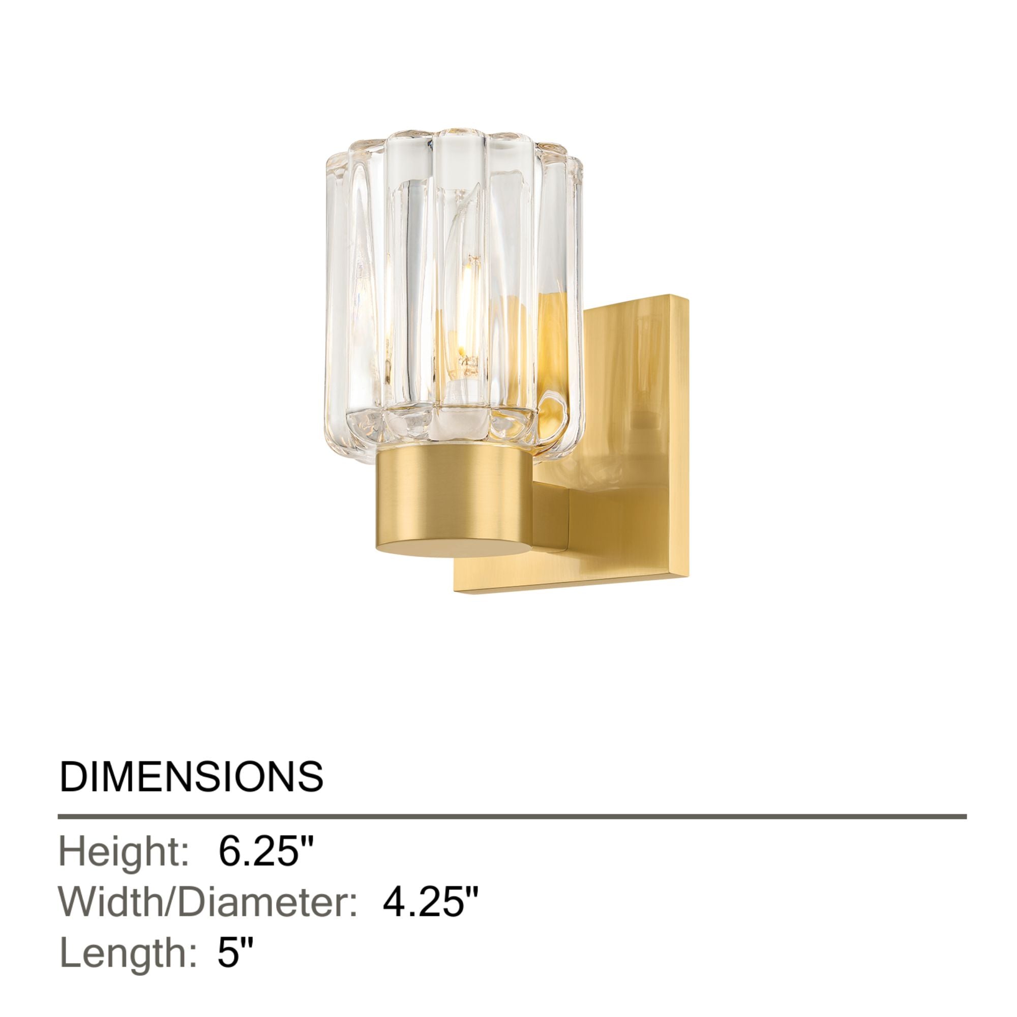 Mitzi Danae 6.25 in. Bathroom Vanity Light, Aged Brass with Clear Optic Glass