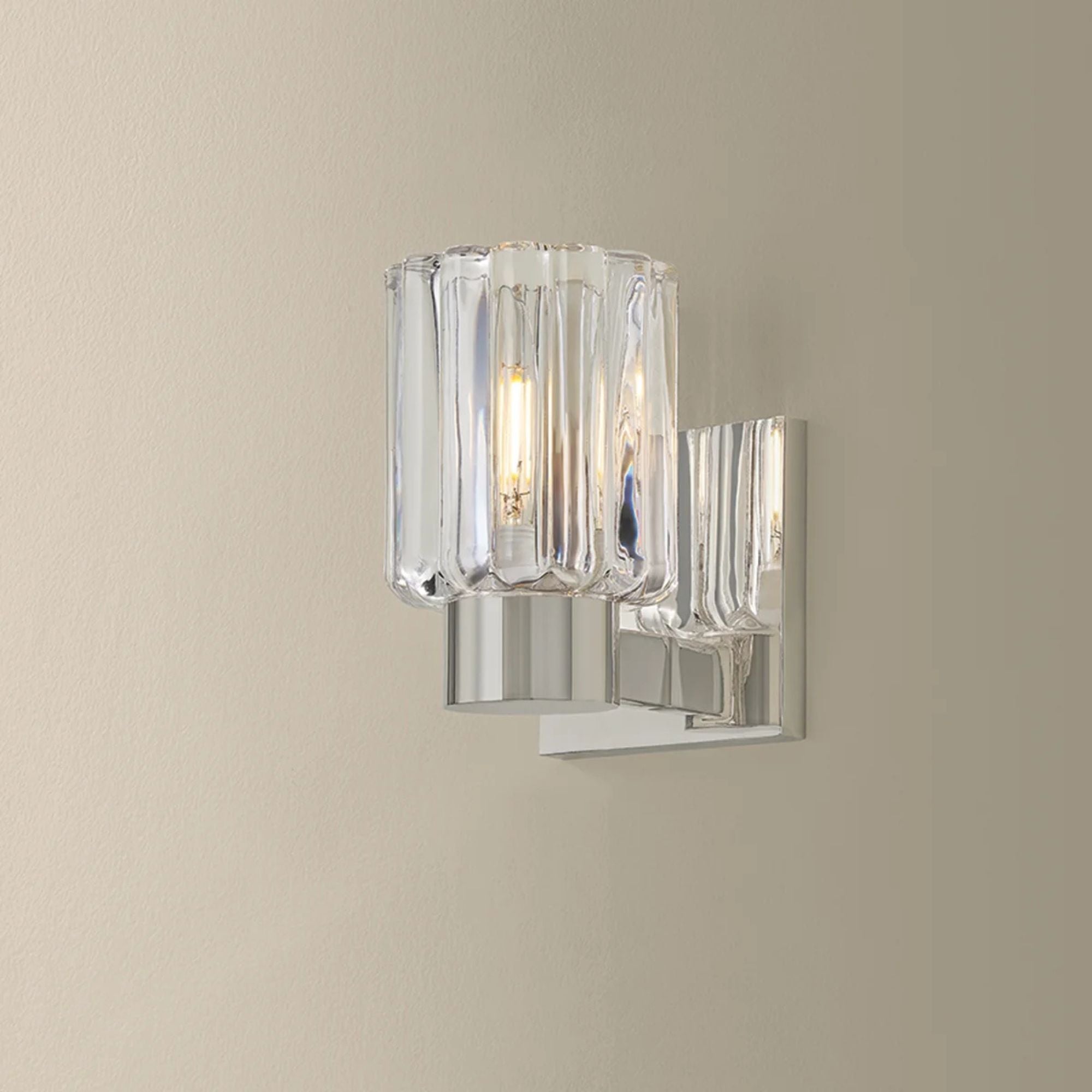 Mitzi Danae 6.25 in. Bathroom Vanity Light, Polished Nickel with Clear Optic Glass