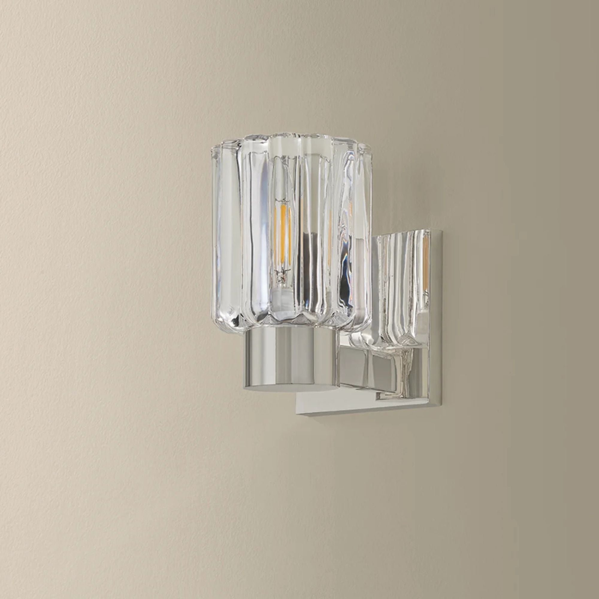 Mitzi Danae 6.25 in. Bathroom Vanity Light, Polished Nickel with Clear Optic Glass