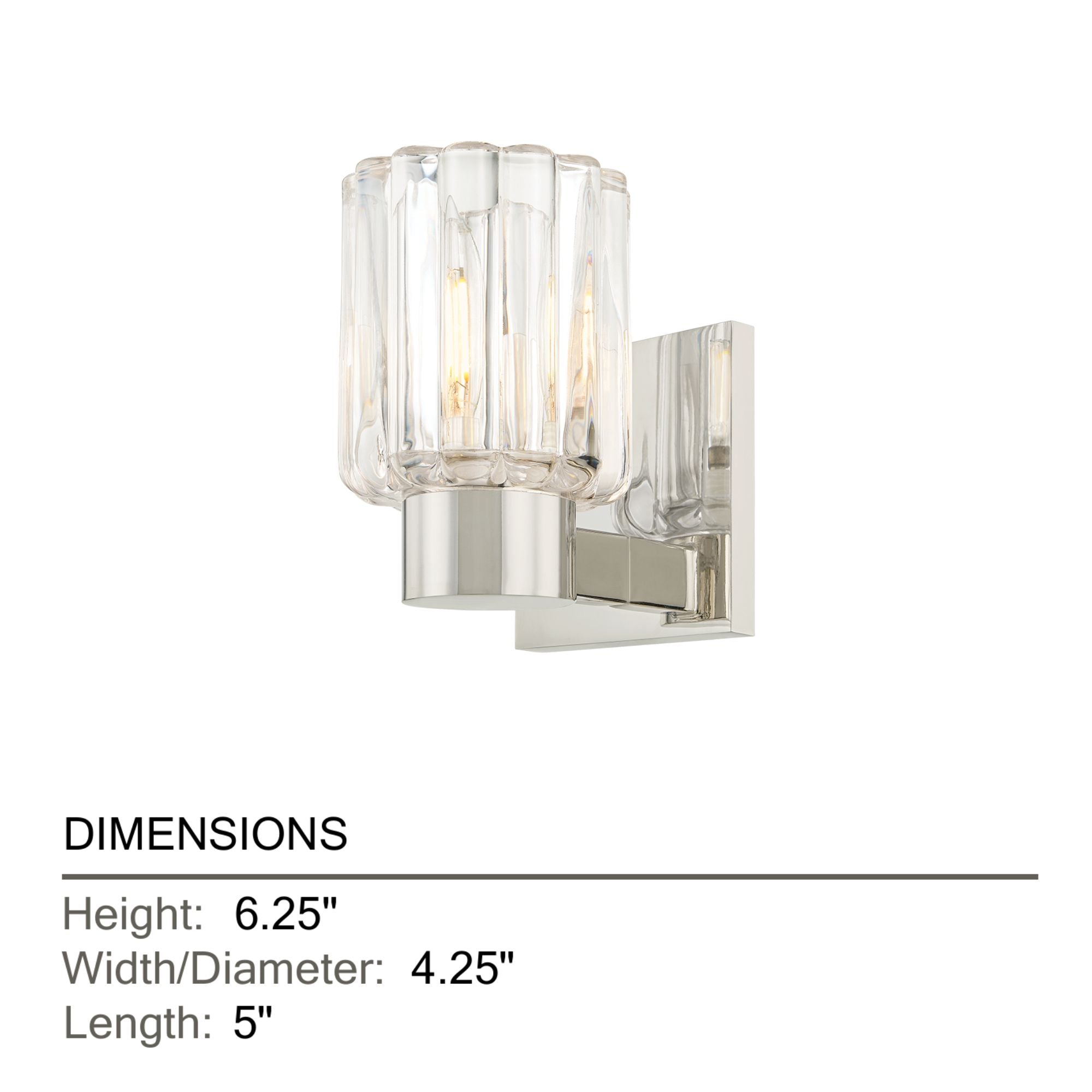 Mitzi Danae 6.25 in. Bathroom Vanity Light, Polished Nickel with Clear Optic Glass