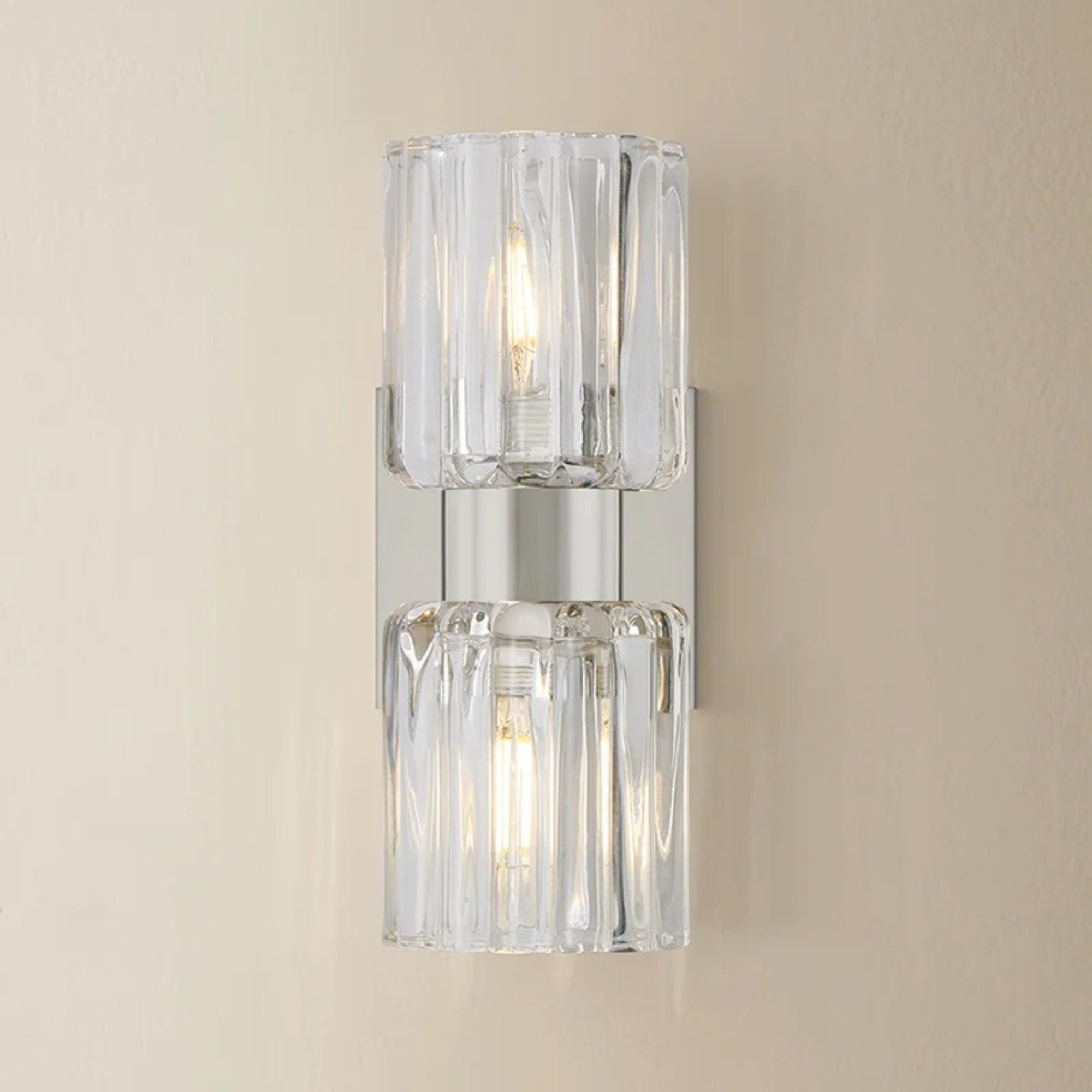 Mitzi Danae 10.5 in. 2-Light Bathroom Vanity Light, Polished Nickel with Clear Optic Glass