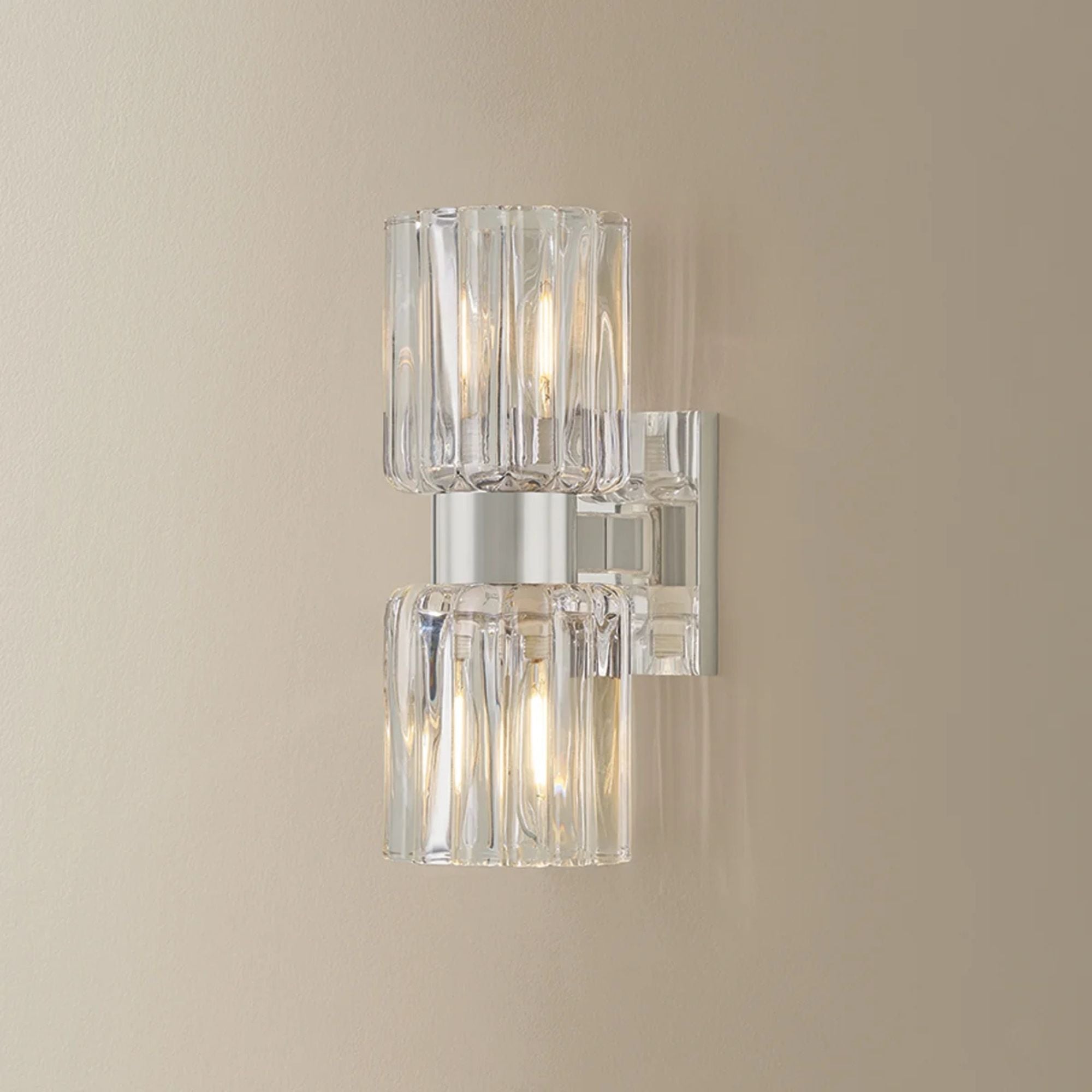 Mitzi Danae 10.5 in. 2-Light Bathroom Vanity Light, Polished Nickel with Clear Optic Glass