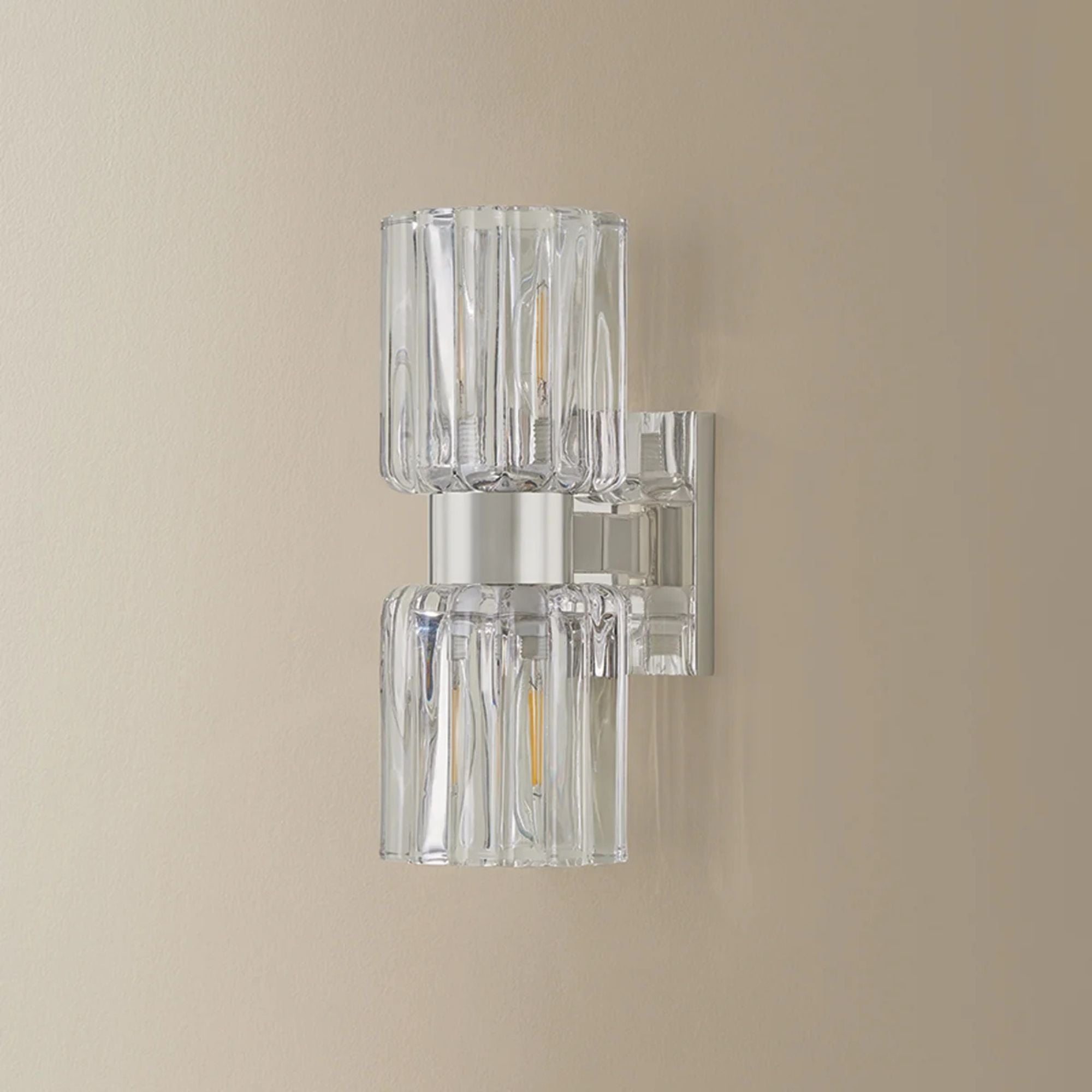 Mitzi Danae 10.5 in. 2-Light Bathroom Vanity Light, Polished Nickel with Clear Optic Glass