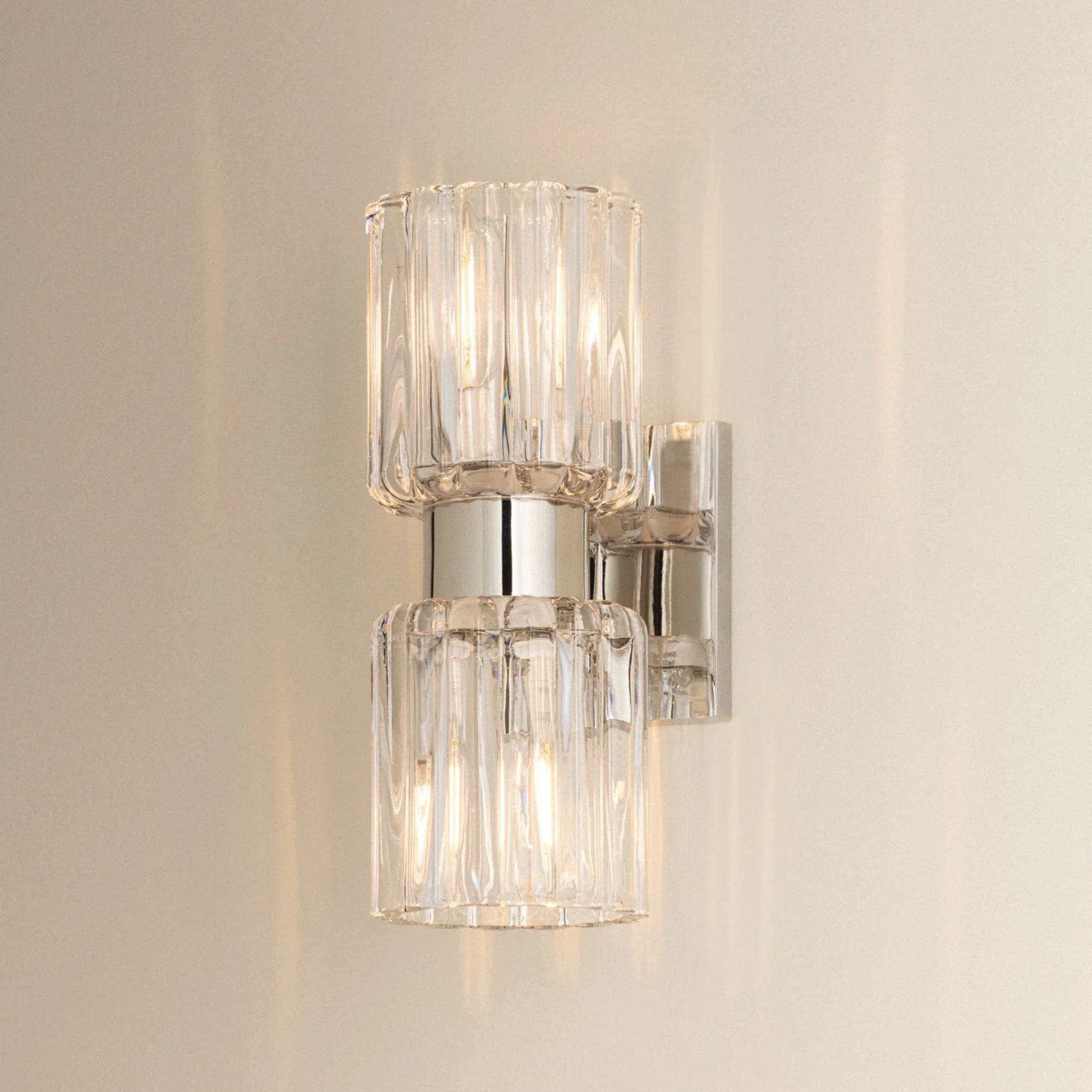 Mitzi Danae 10.5 in. 2-Light Bathroom Vanity Light, Polished Nickel with Clear Optic Glass